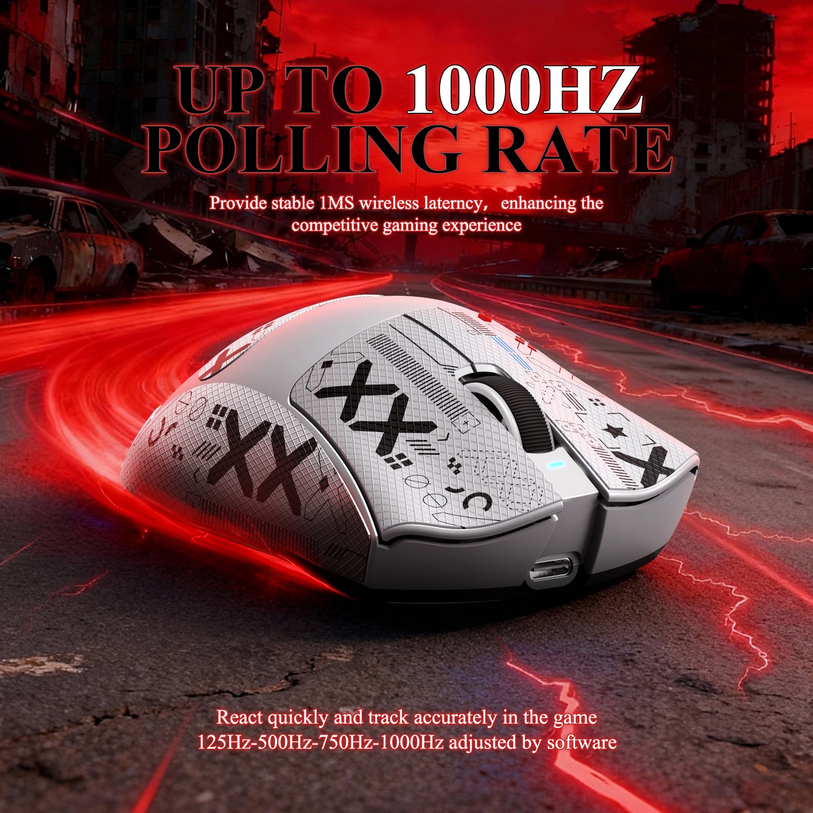 ATTACK SHARK V3PRO Mouse da Gioco Tri-Mode Ultra-Leggero con Dock di Ricarica