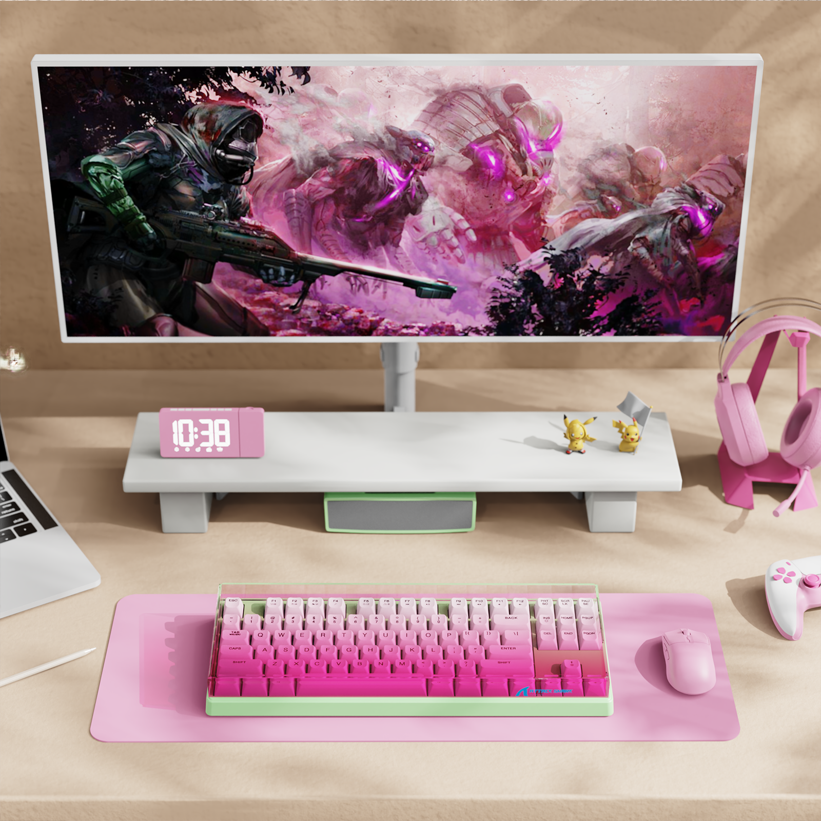 ATTACK SHARK 87 Keys Keyboard Dust Cover, clear acrylic protection for gaming keyboards.
