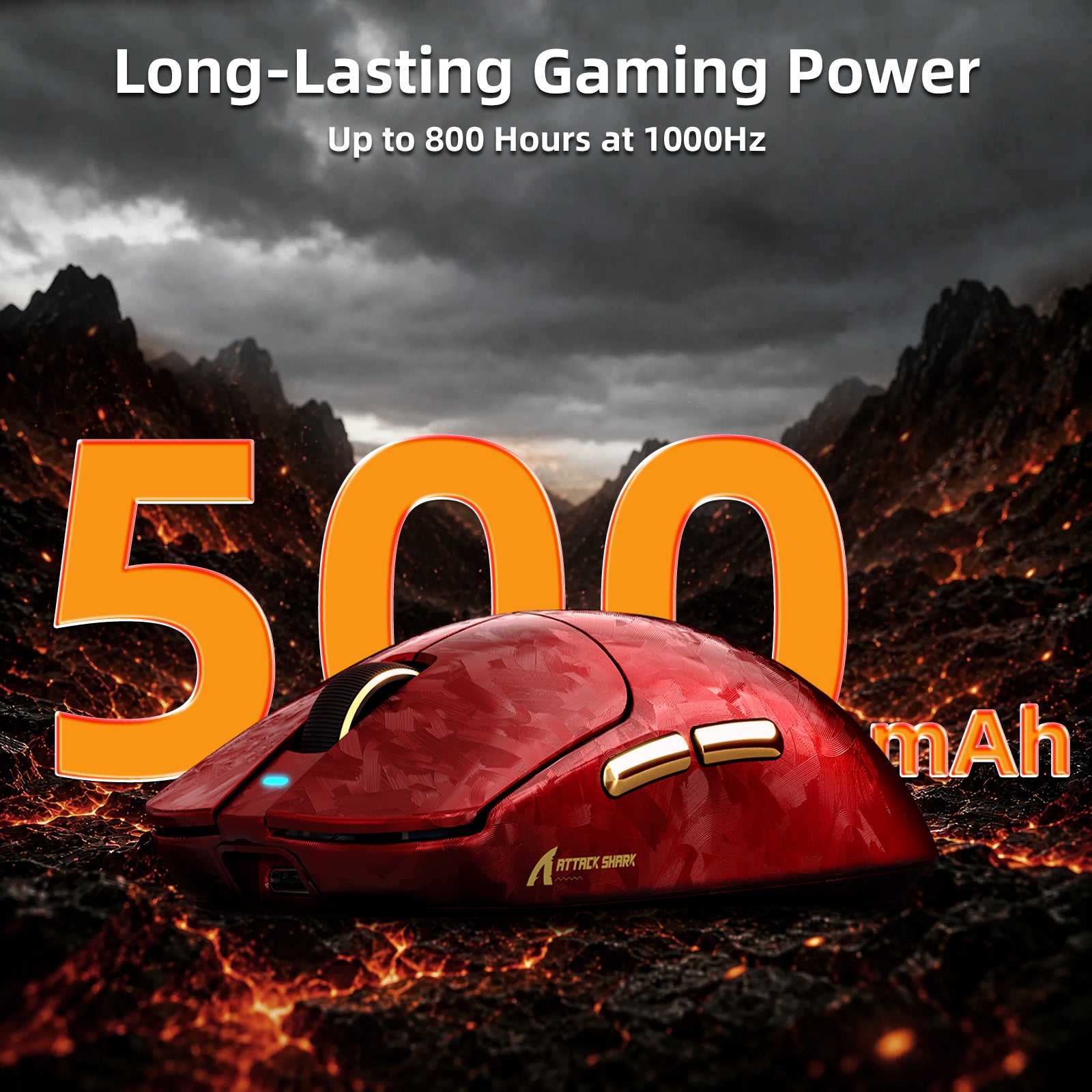 Mouse da gioco wireless ATTACK SHARK RS3 ULTRA in fibra di carbonio PAW3955MAX con cavo LED Ultra C06