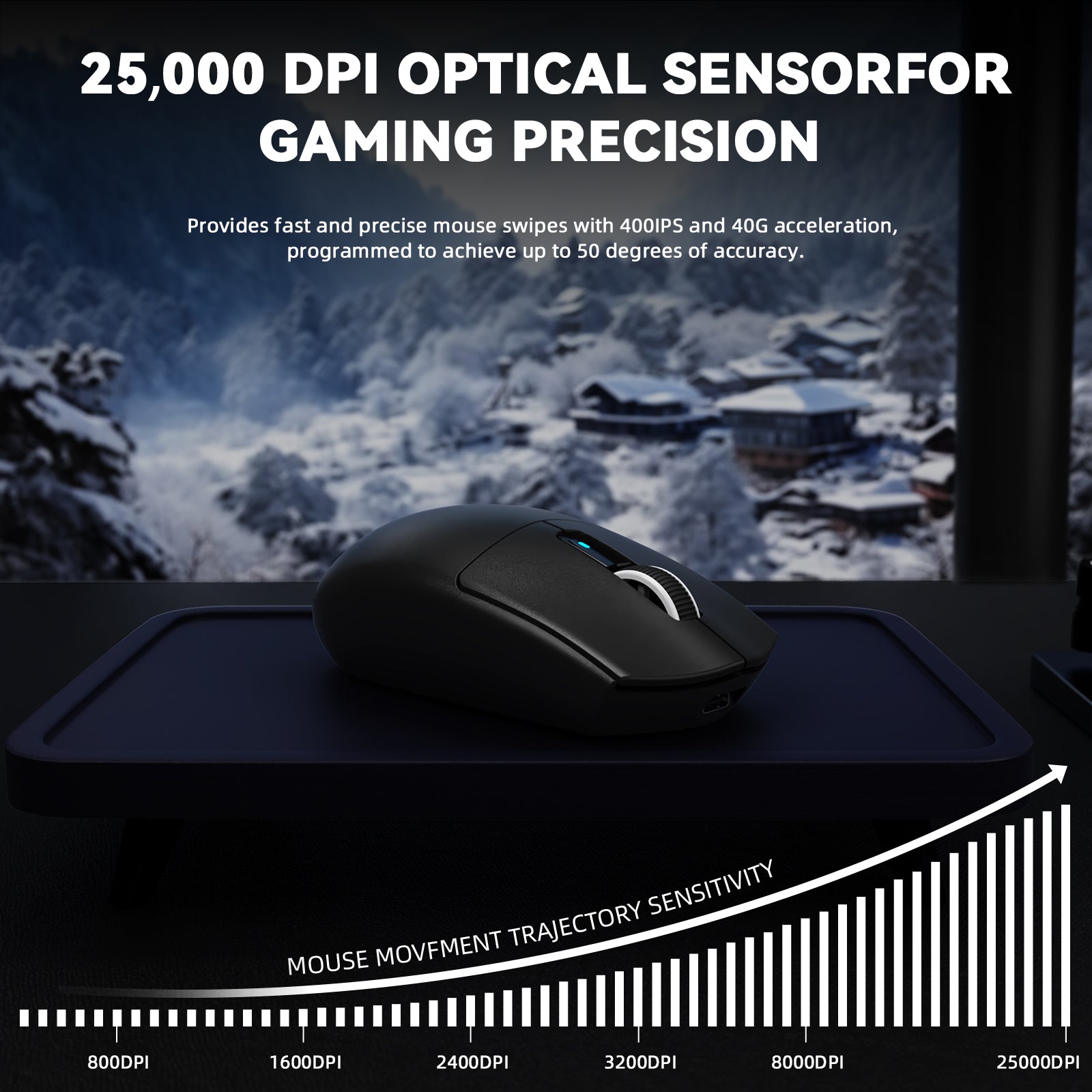 Mouse da gioco wireless tri-mode ATTACK SHARK G3PRO con dock di ricarica, 25000 DPI, ultraleggero