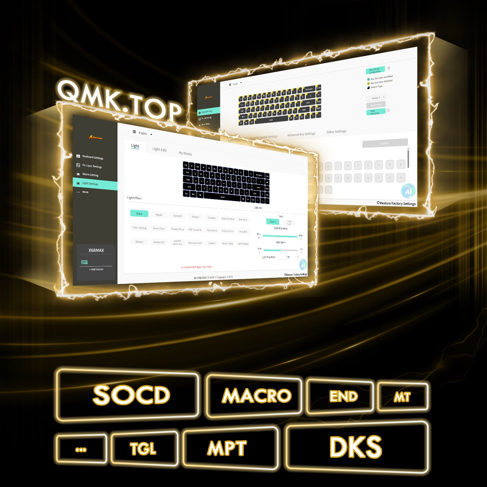 ATTACK SHARK X68MAX HE Rapid Trigger CNC Aluminum Keyboard Magnetic Switch con Cavo Spiralato RGB C01Ultra