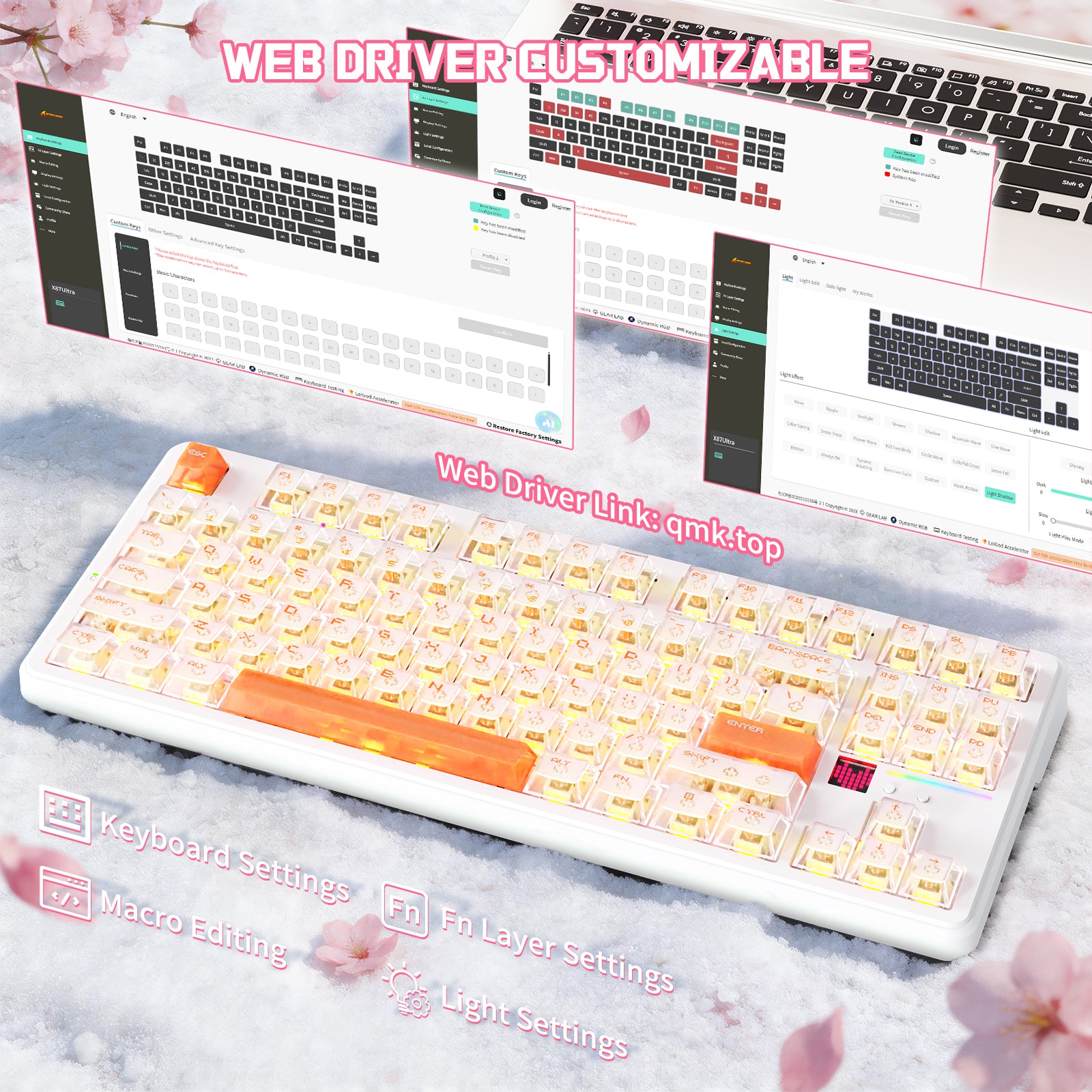 ATTACK SHARK X87 ULTRA Tastiera meccanica wireless con ricevitore wireless 8K