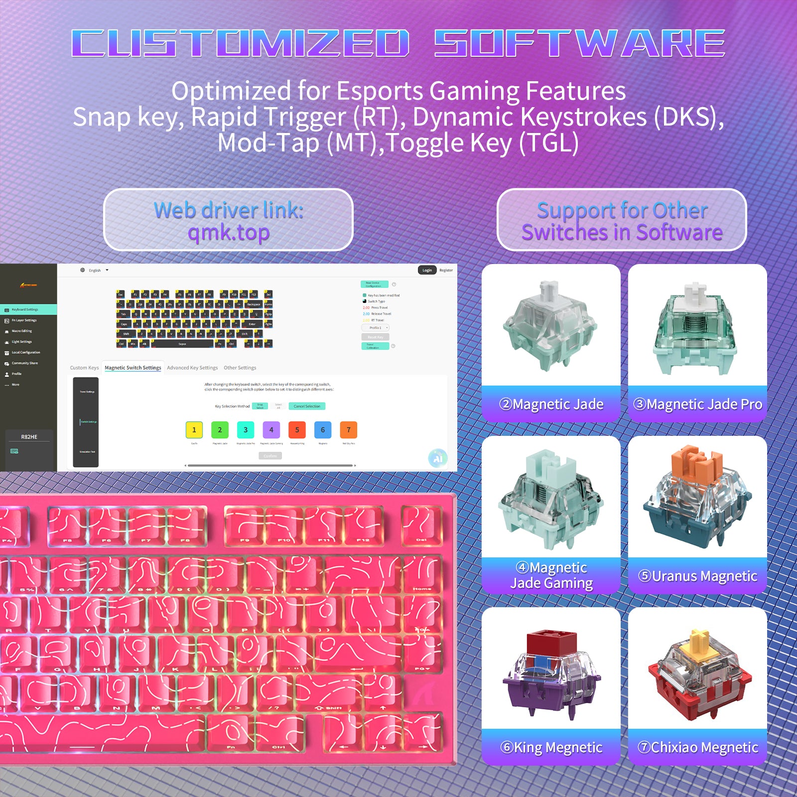 ATTACK SHARK R82 HE Tastiera Gaming Wired 75% con Cavo LED C01ULTRA