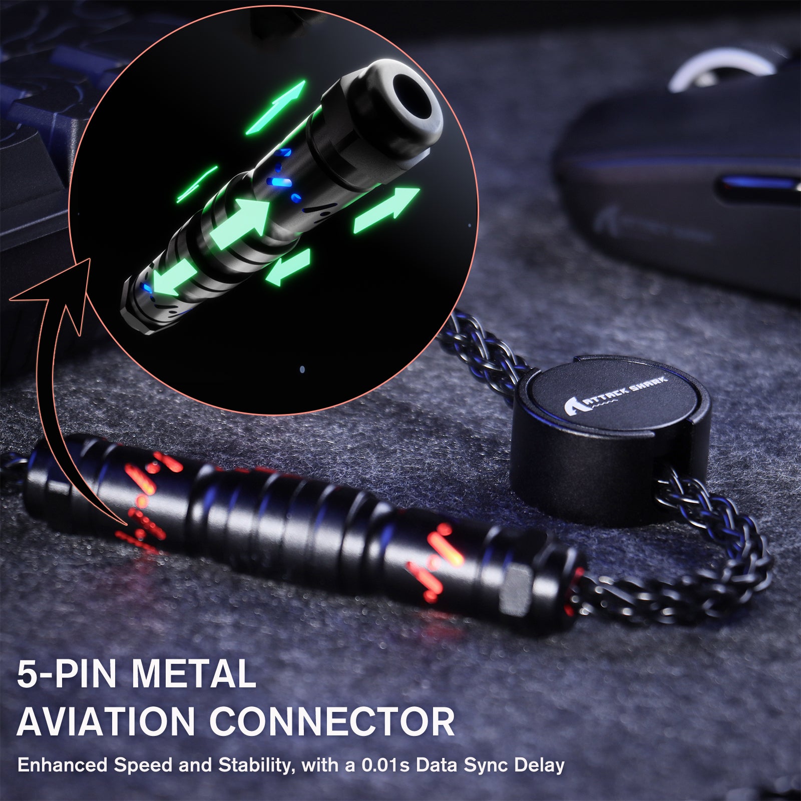 ATTACK SHARK C07 Cavo Aviator Personalizzato per Tastiera Magnetica 8KHz