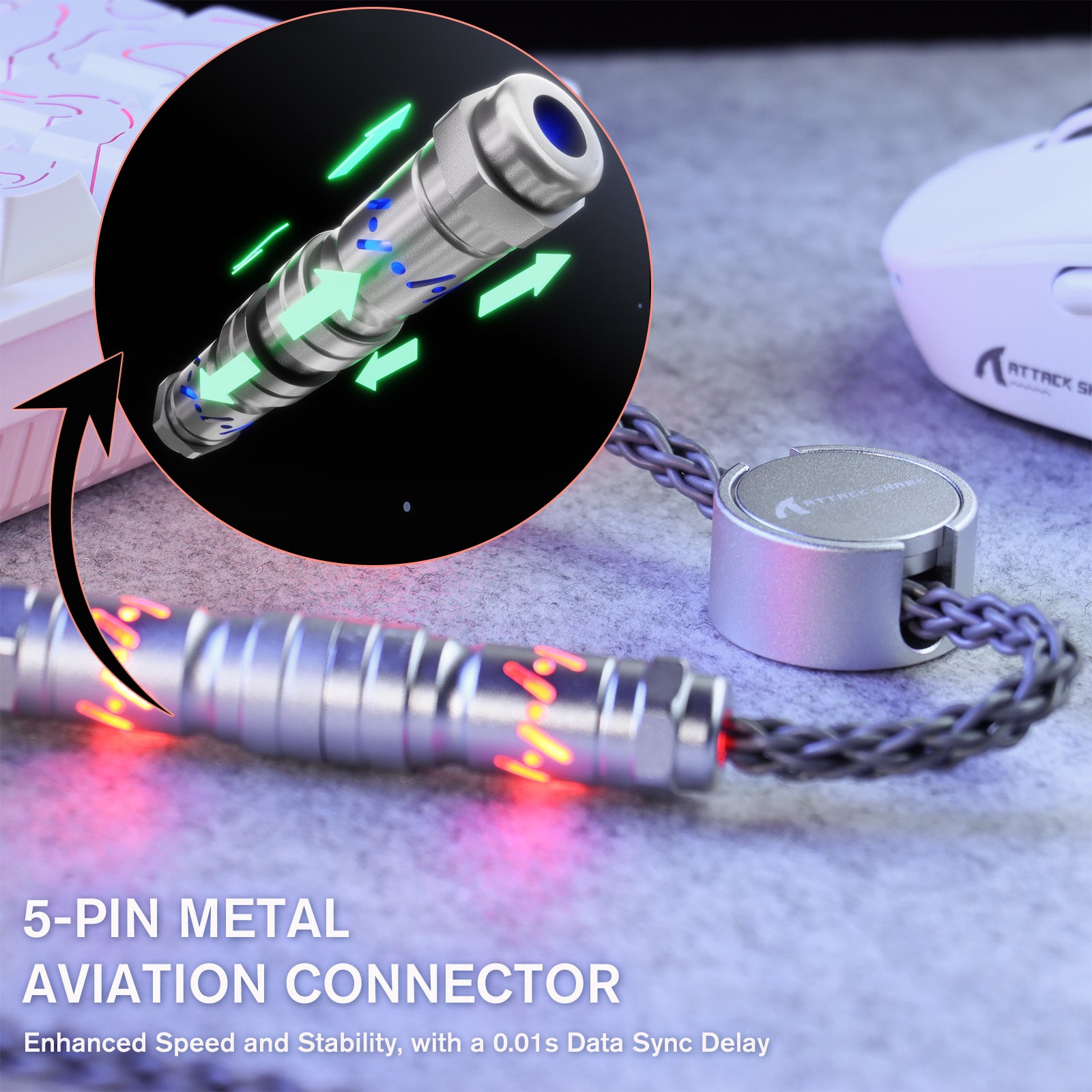 ATTACK SHARK C07 Cavo Aviator Personalizzato per Tastiera Magnetica 8KHz