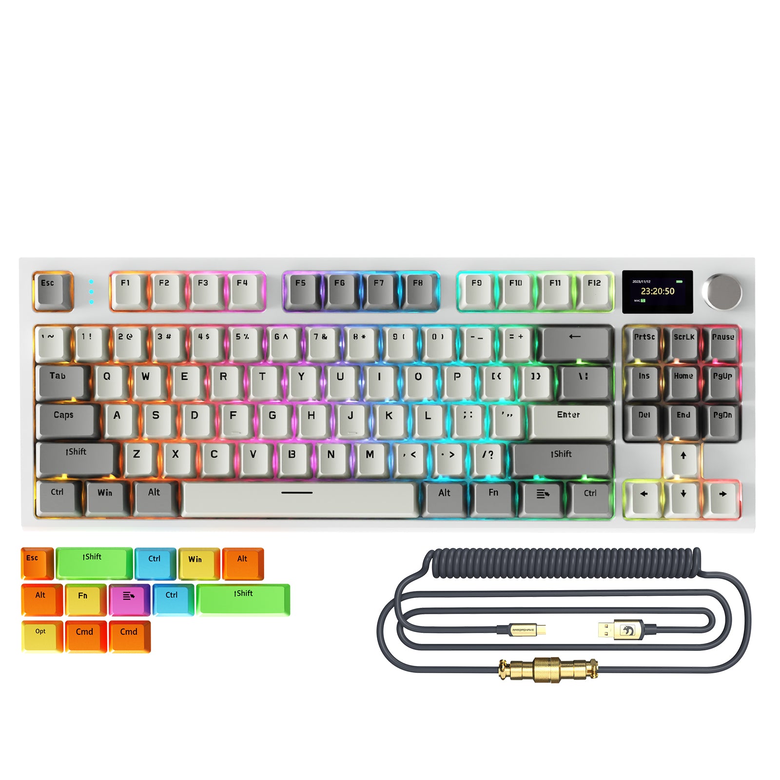 ATTACK SHARK K86 Tastiera Meccanica Wireless con Cavo Avvolto