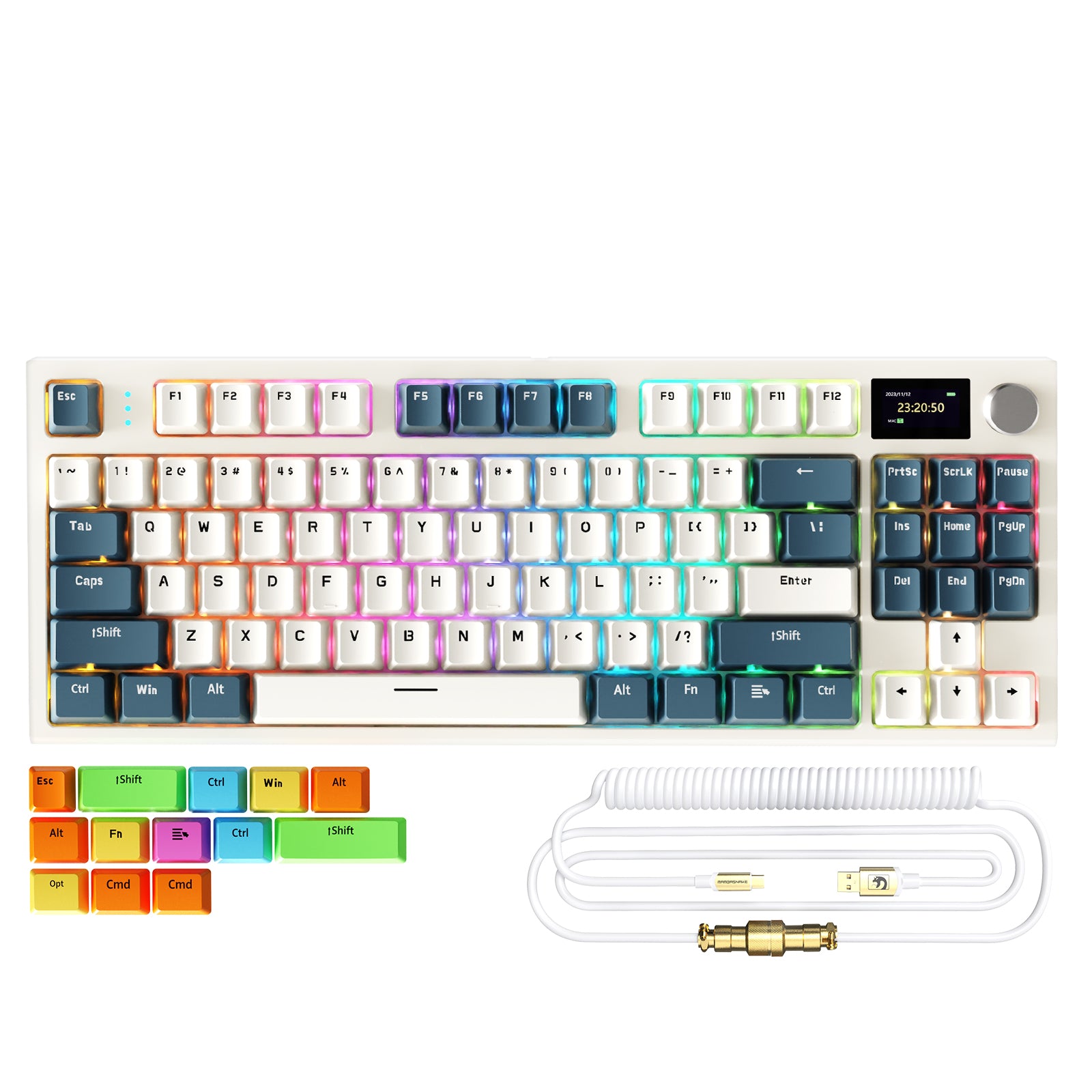 ATTACK SHARK K86 Tastiera Meccanica Wireless con Cavo Avvolto