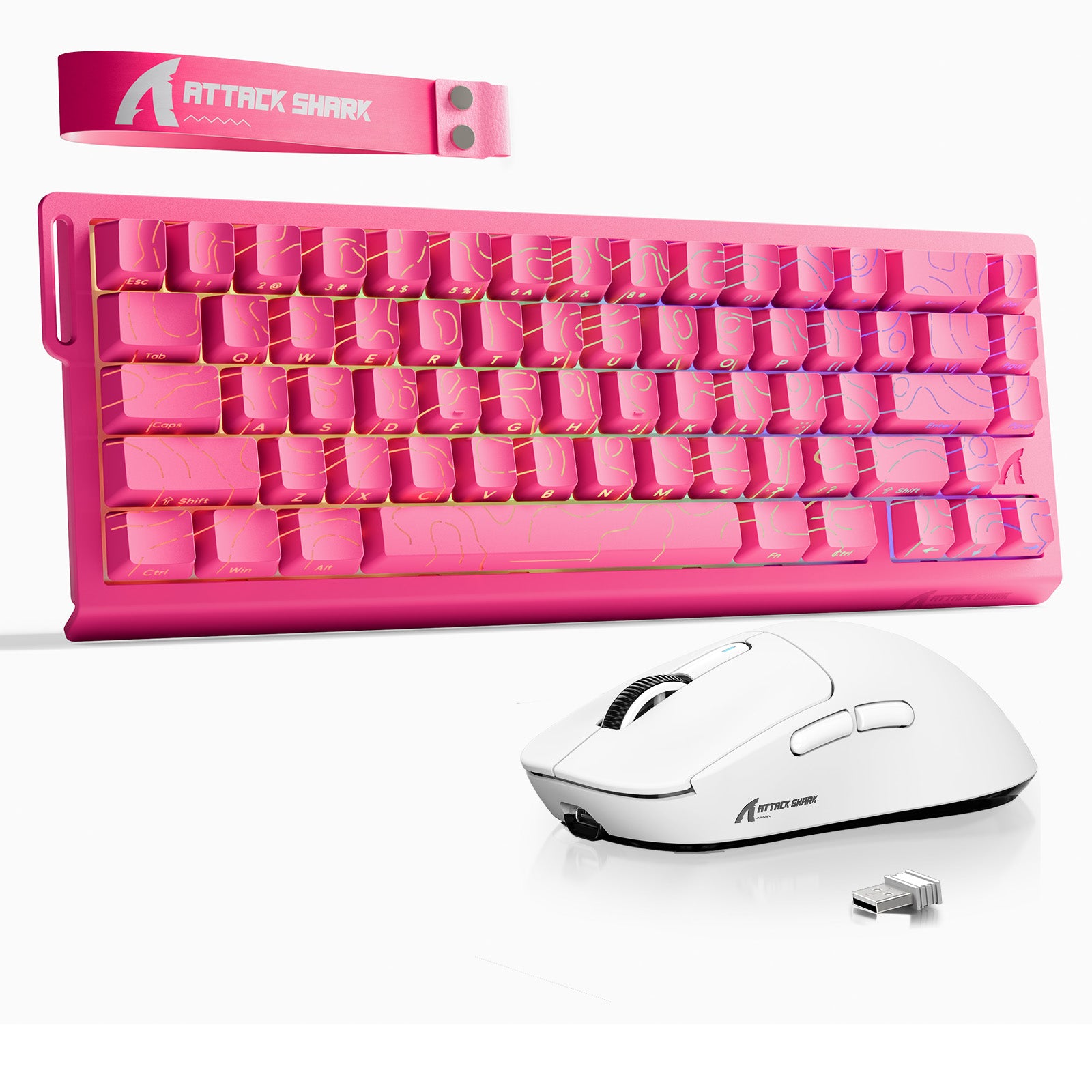 ATTACK SHARK X68HE Tastiera Rapid Trigger + Bundle mouse da gioco wireless X3