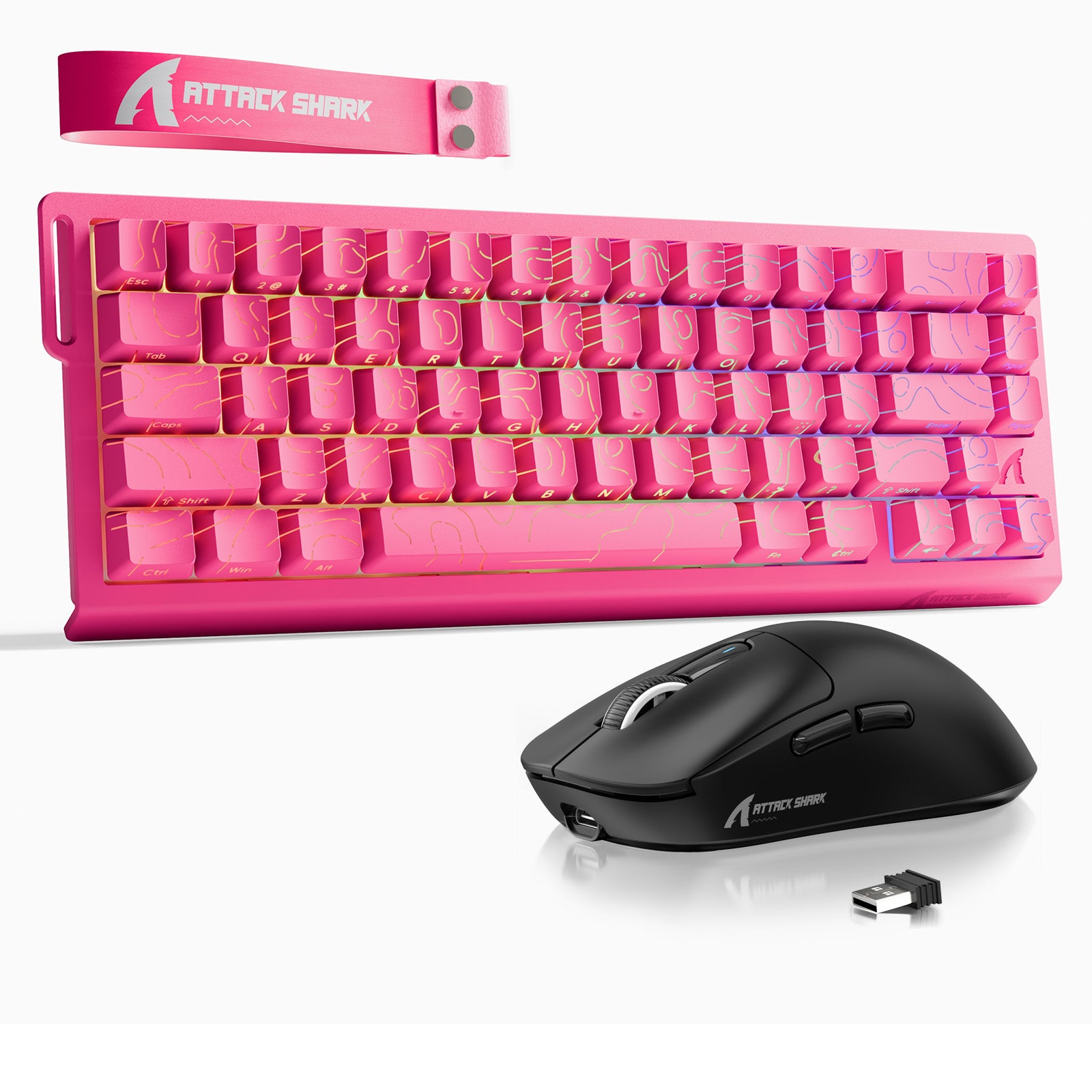ATTACK SHARK X68HE Tastiera Rapid Trigger + Bundle mouse da gioco wireless X3