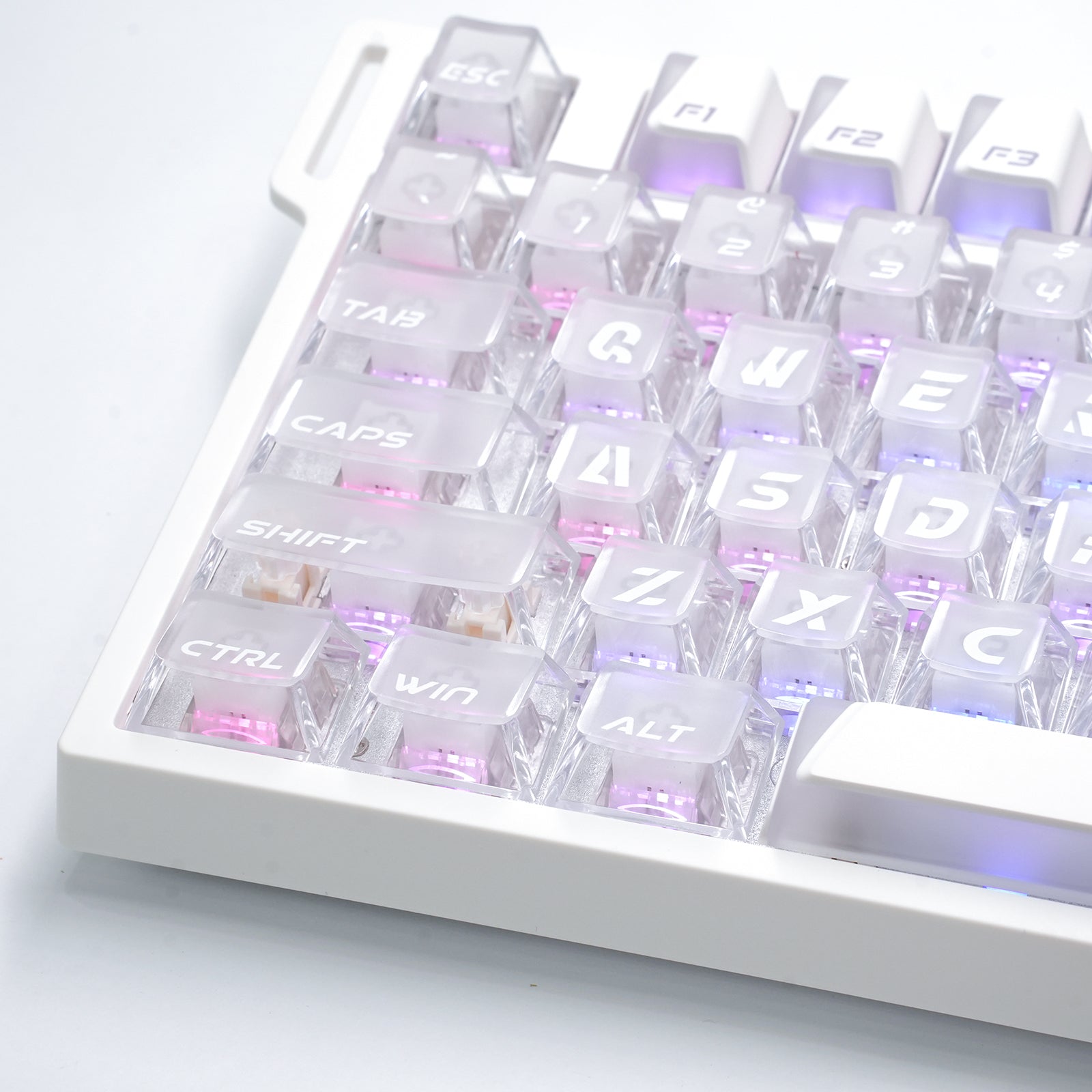ATTACK SHARK SK07, 131 tasti, keycap Prism con retroilluminazione trasparente, ANSI, bianco
