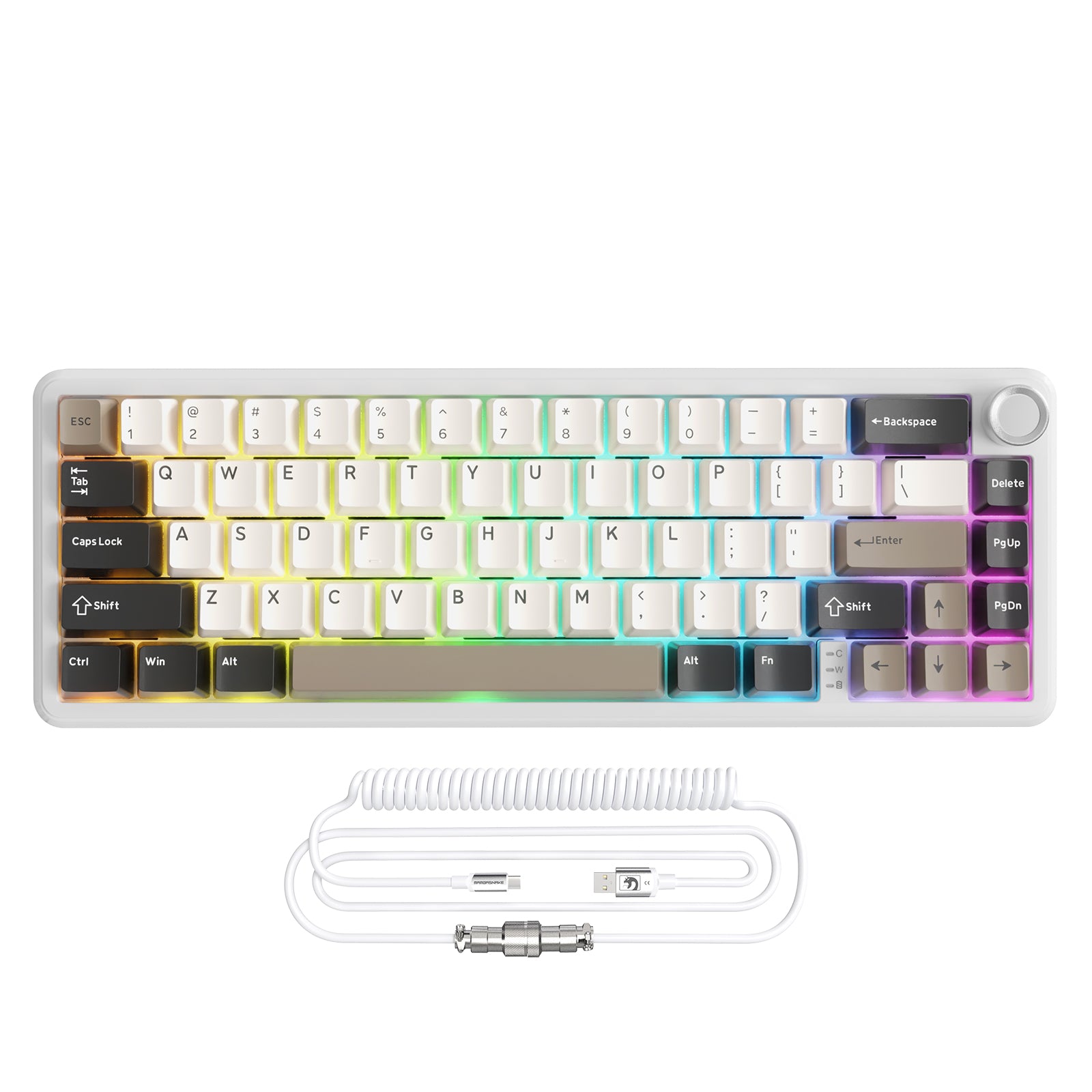 ATTACK SHARK X66 Tastiera Meccanica Wireless con Cavo a Spirale 8K