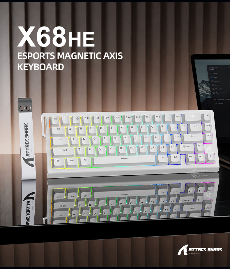 ATTACK SHARK X68 HE Tastiera Rapid Trigger con Switch Magnetico e Cavo Avvolto C01PRO