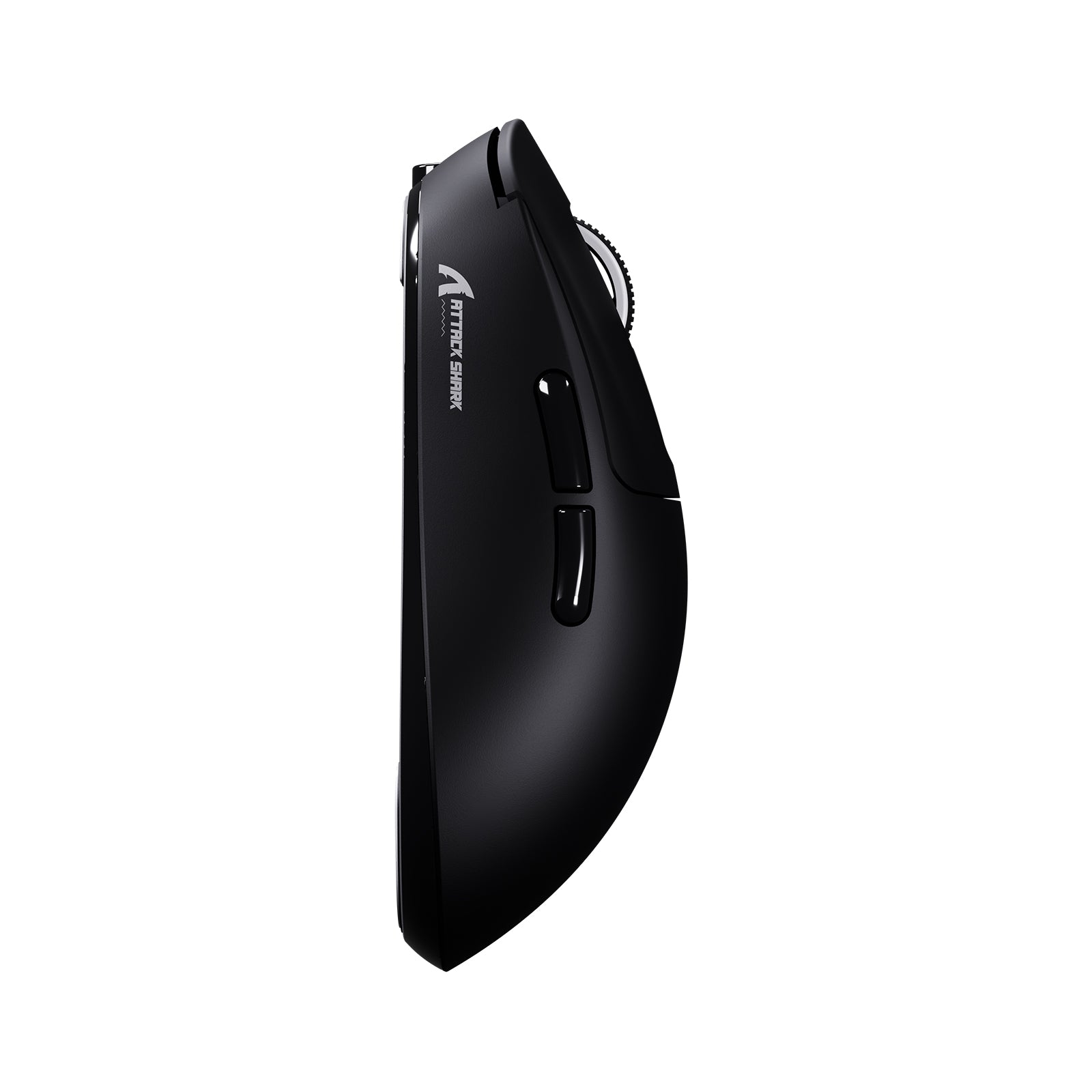 ATTACK SHARK X3 Wireless Gaming Mouse - Black ergonomic design, side view
