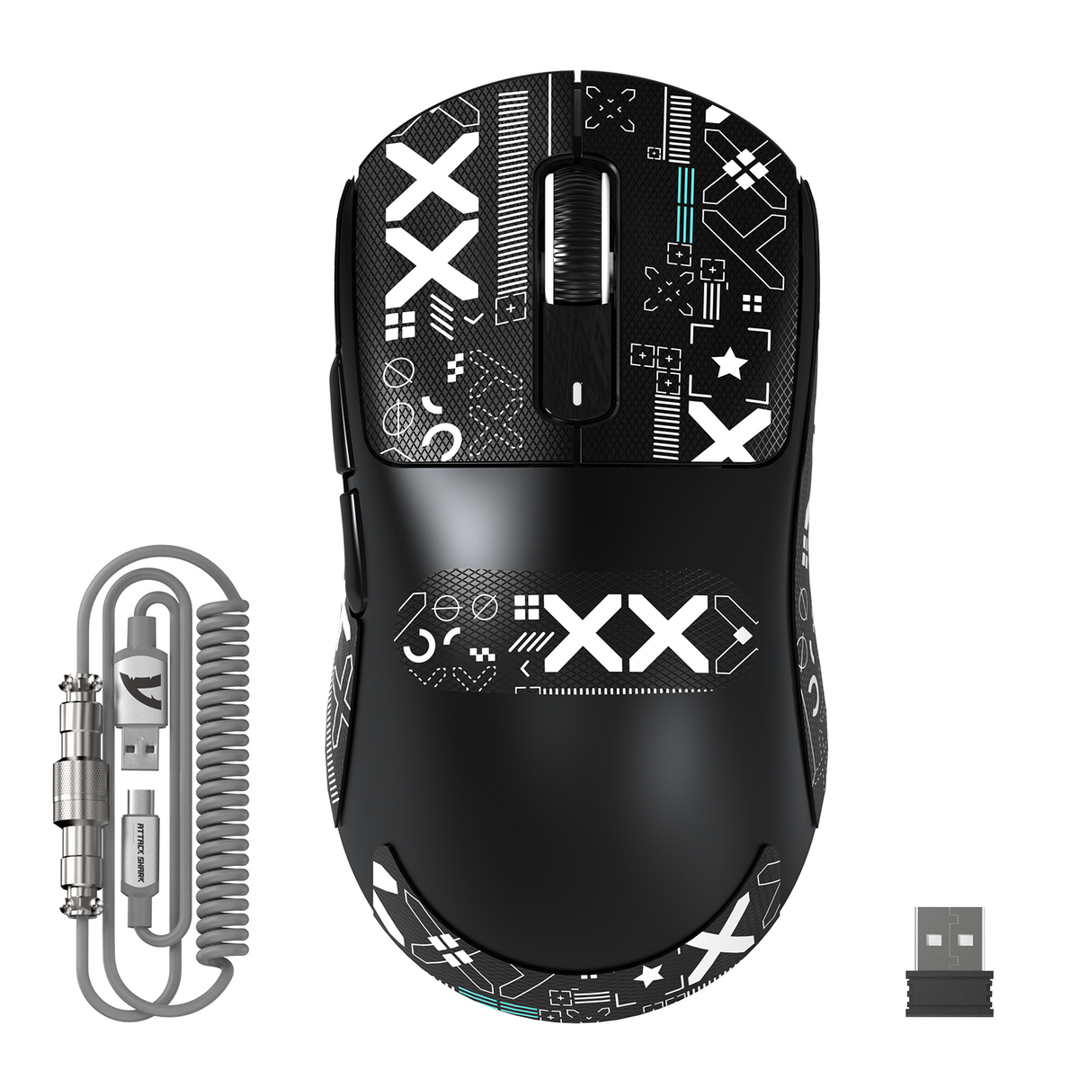 ATTACK SHARK X3 MAX con sensore PAW3950, mouse da gaming wireless con cavo spiralato C06