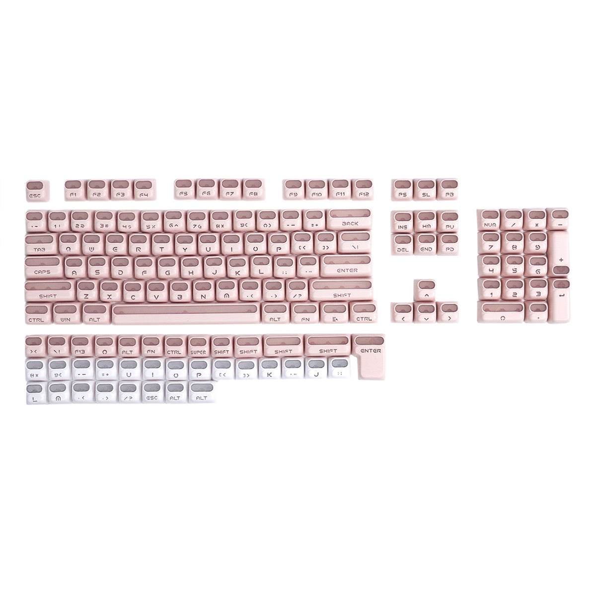 ATTACK SHARK SK07, 131 tasti, keycap Prism con retroilluminazione trasparente, ANSI, bianco