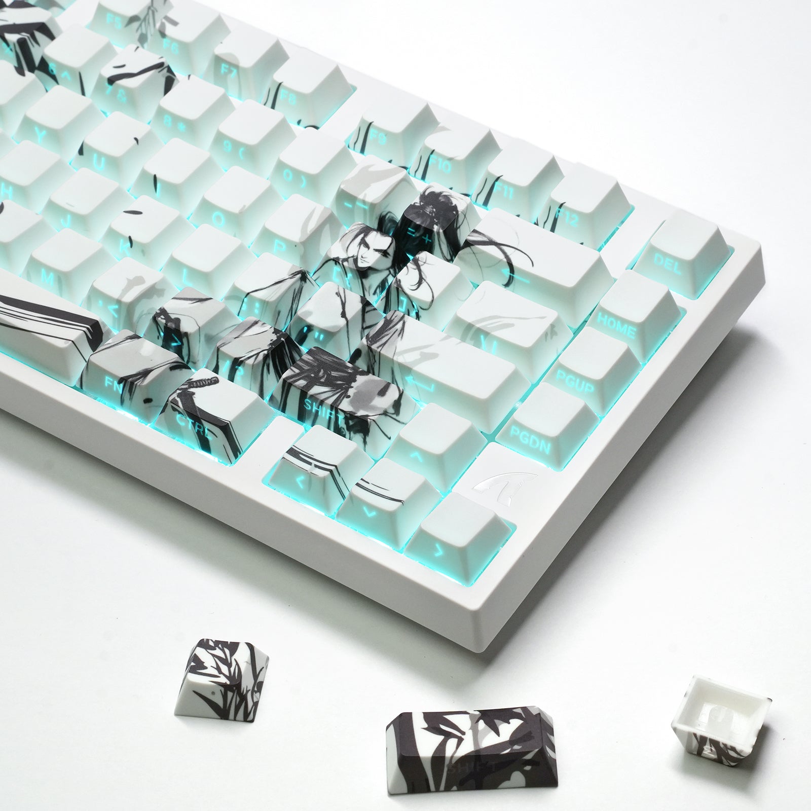 ATTACK SHARK SK02 129 tasti, copritasti PBT con stampa laterale, ANSI/ISO, Cavaliere errante