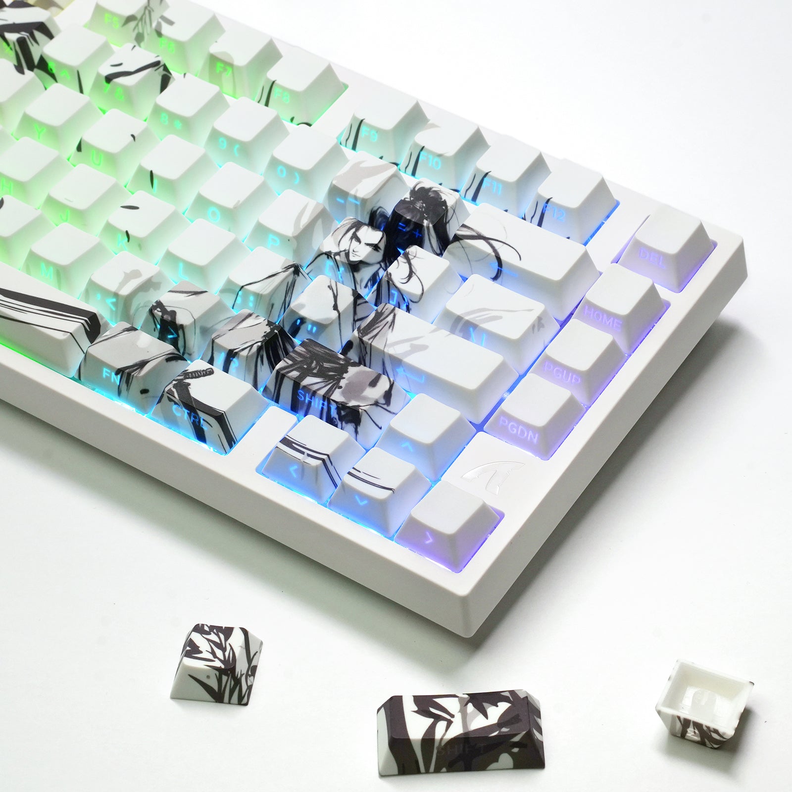 ATTACK SHARK SK02 129 tasti, copritasti PBT con stampa laterale, ANSI/ISO, Cavaliere errante