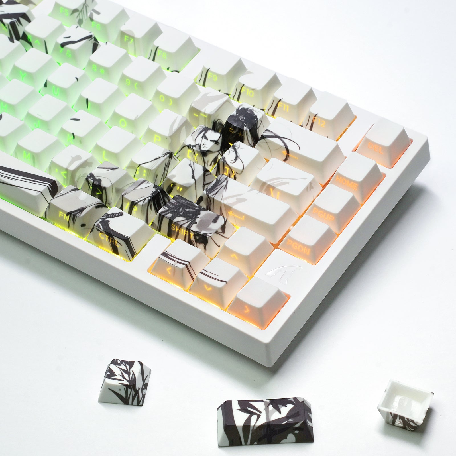 ATTACK SHARK SK02 129 tasti, copritasti PBT con stampa laterale, ANSI/ISO, Cavaliere errante