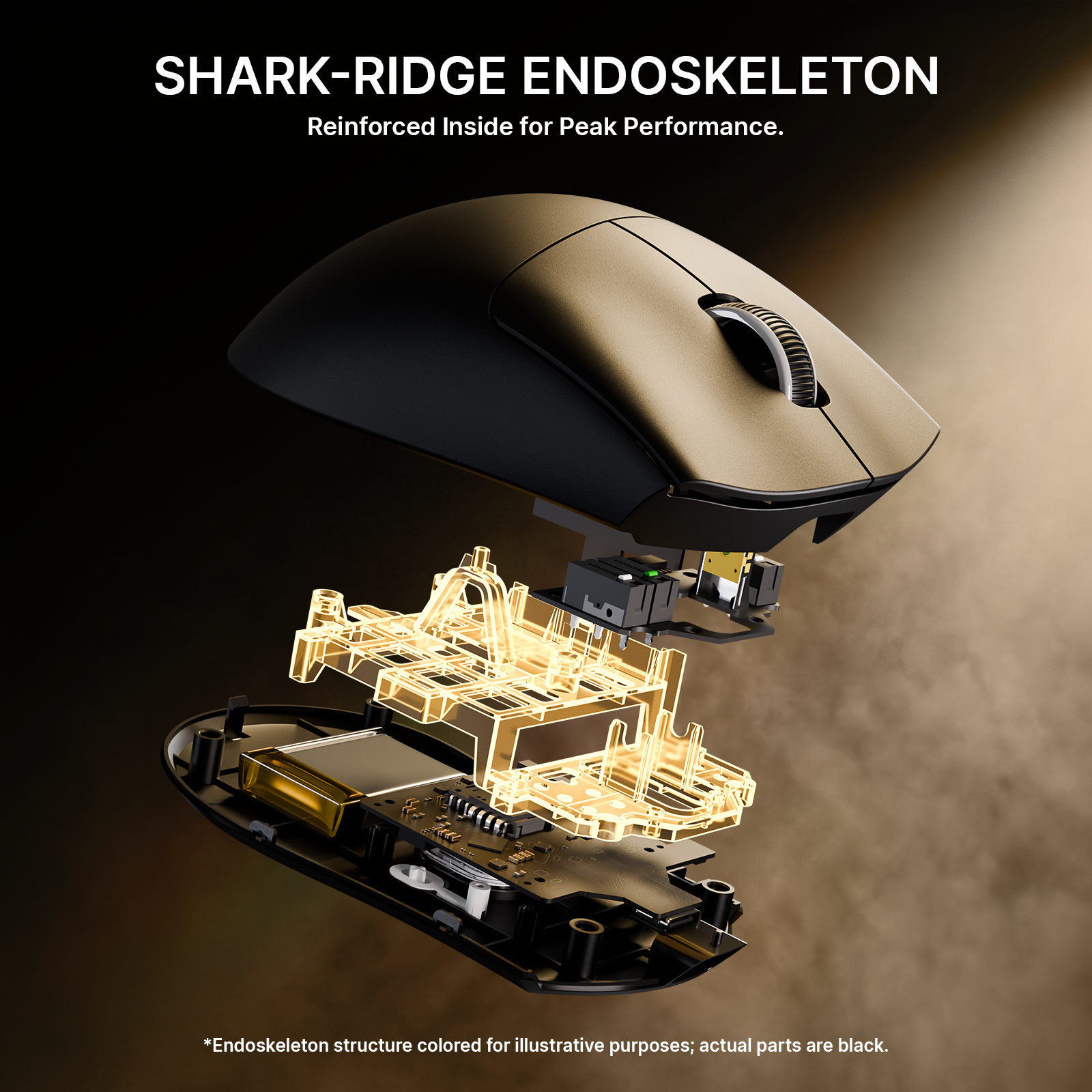 ATTACK SHARK V8 Mouse da Gioco Wireless Ergonomico Ultra-Leggero