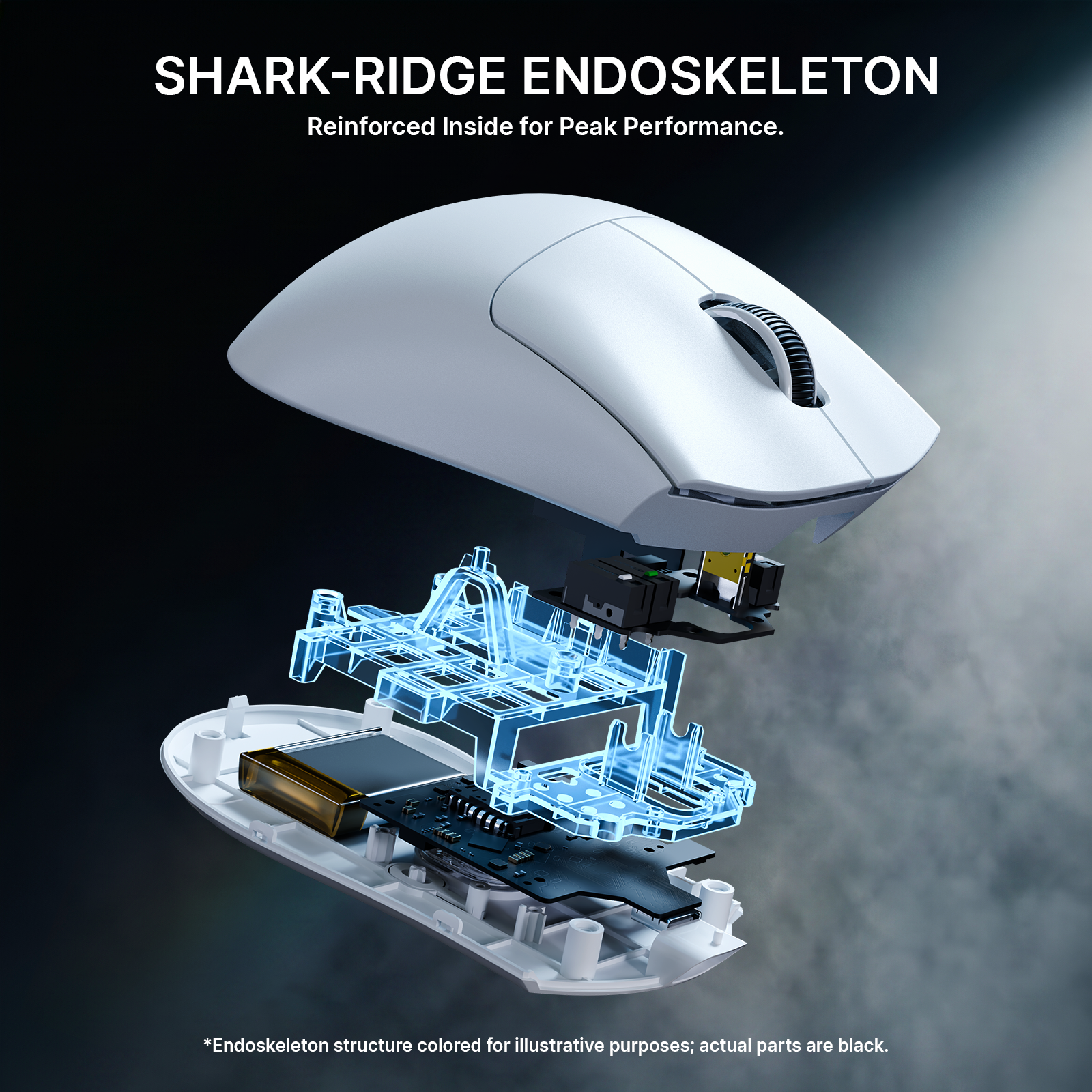 ATTACK SHARK V8 Mouse da Gioco Wireless Ergonomico Ultra-Leggero