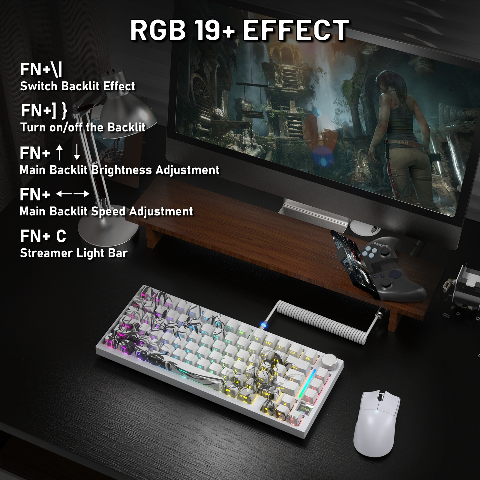 Tastiera meccanica ATTACK SHARK X820ULTRA con cavo a spirale C01ULTRA