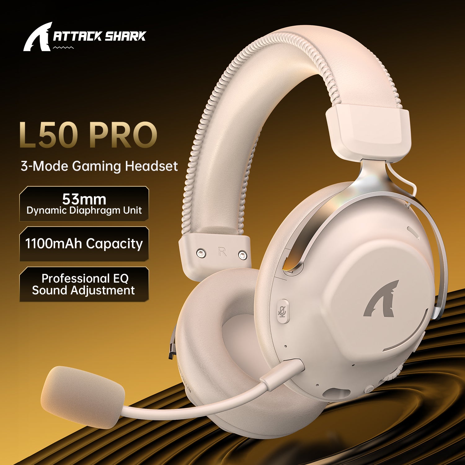 Cuffie da gioco wireless ATTACK SHARK L50PRO con connessione tri-mode
