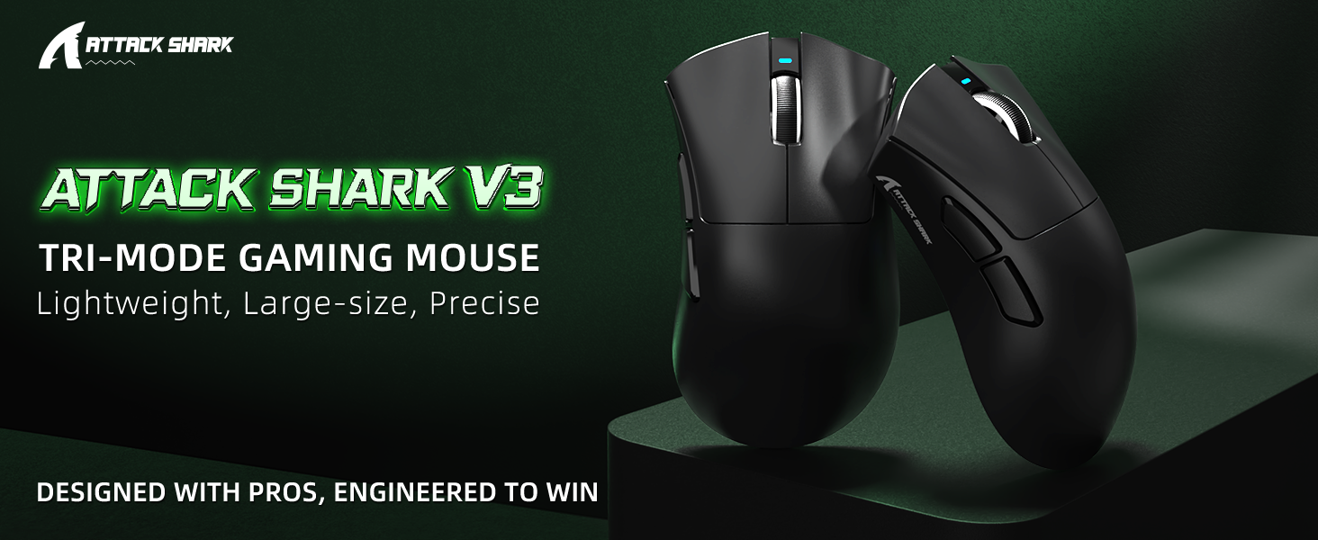 ATTACK SHARK V3 Mouse da Gioco Tri-Mode Ultra-Leggero