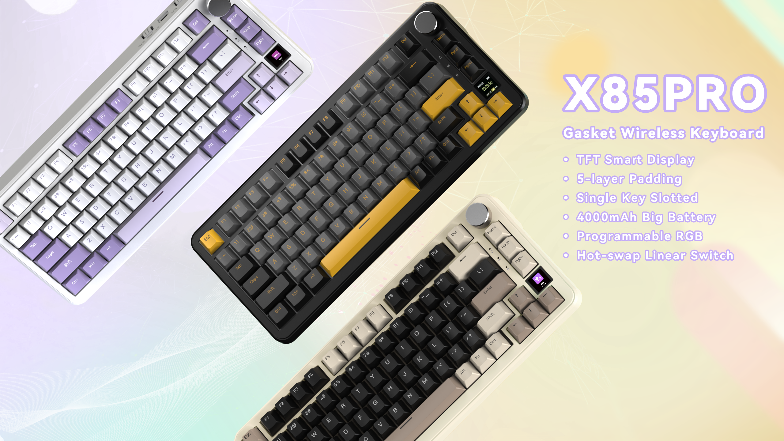 Tastiera Meccanica ATTACK SHARK X85PRO Tri-mode con Guarnizione