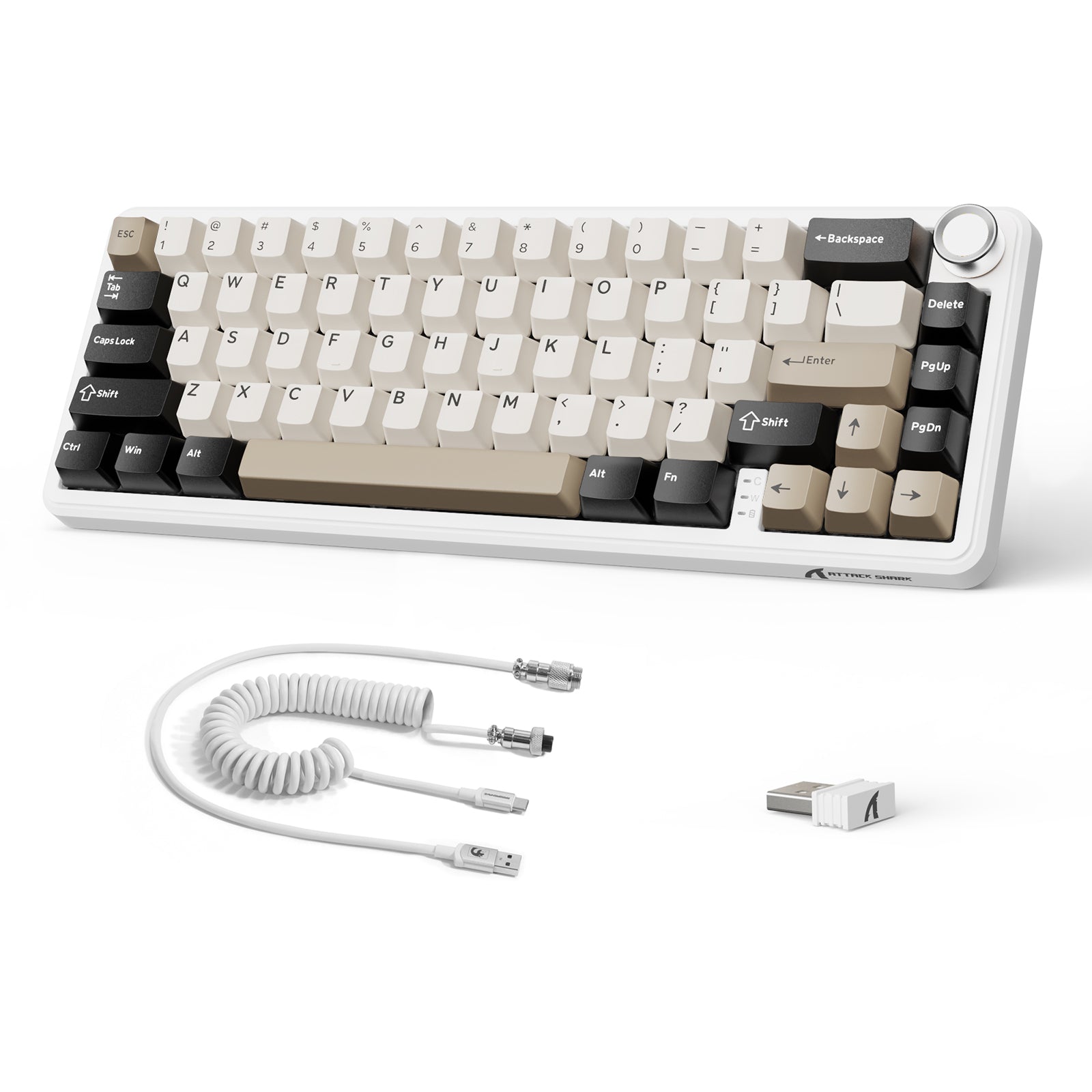 ATTACK SHARK X66 Wireless Mechanical Keyboard and Coiled Cable