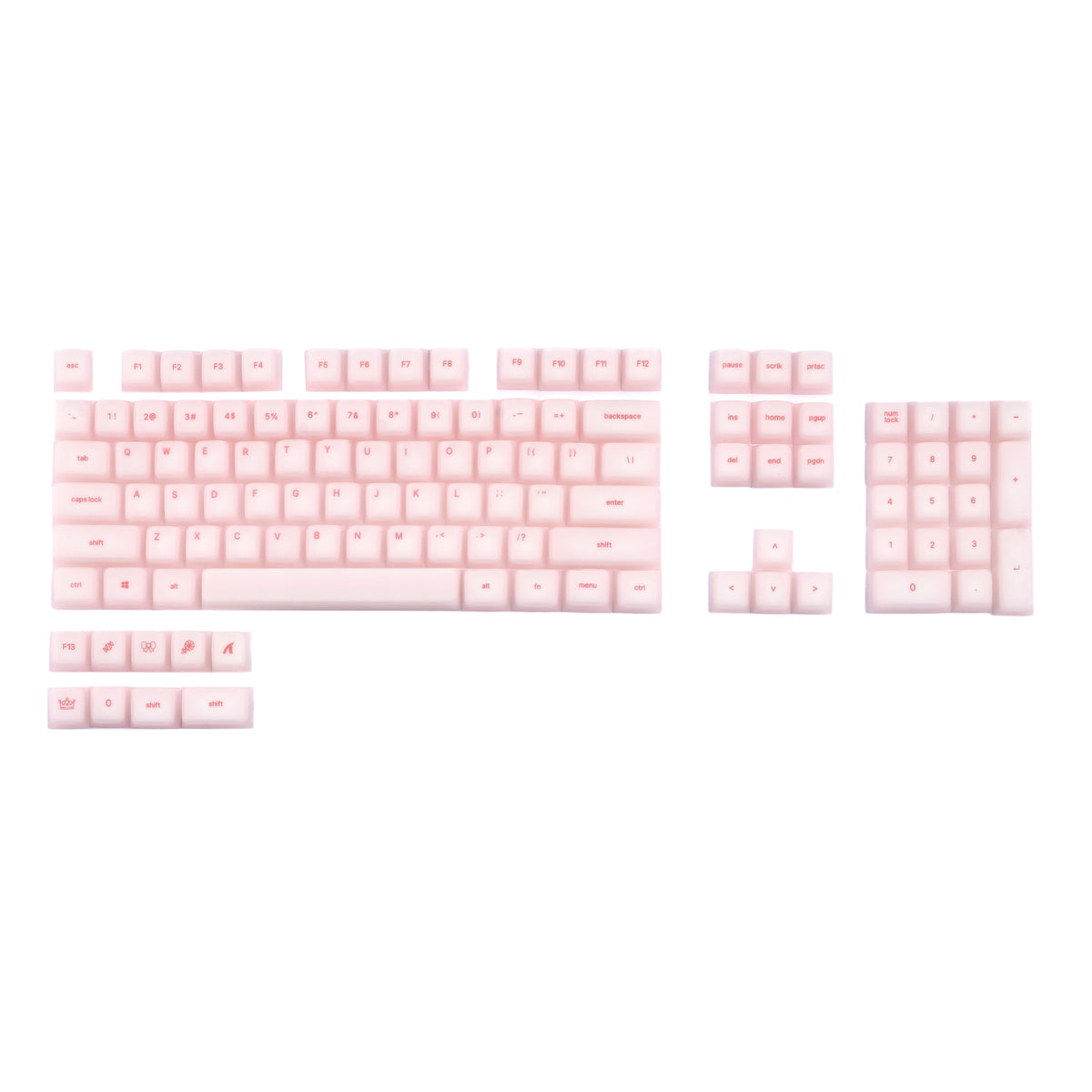Set di copritasti in silicone ATTACK SHARK SK01 a 113 tasti, profilo Cherry, ANSI, rosa