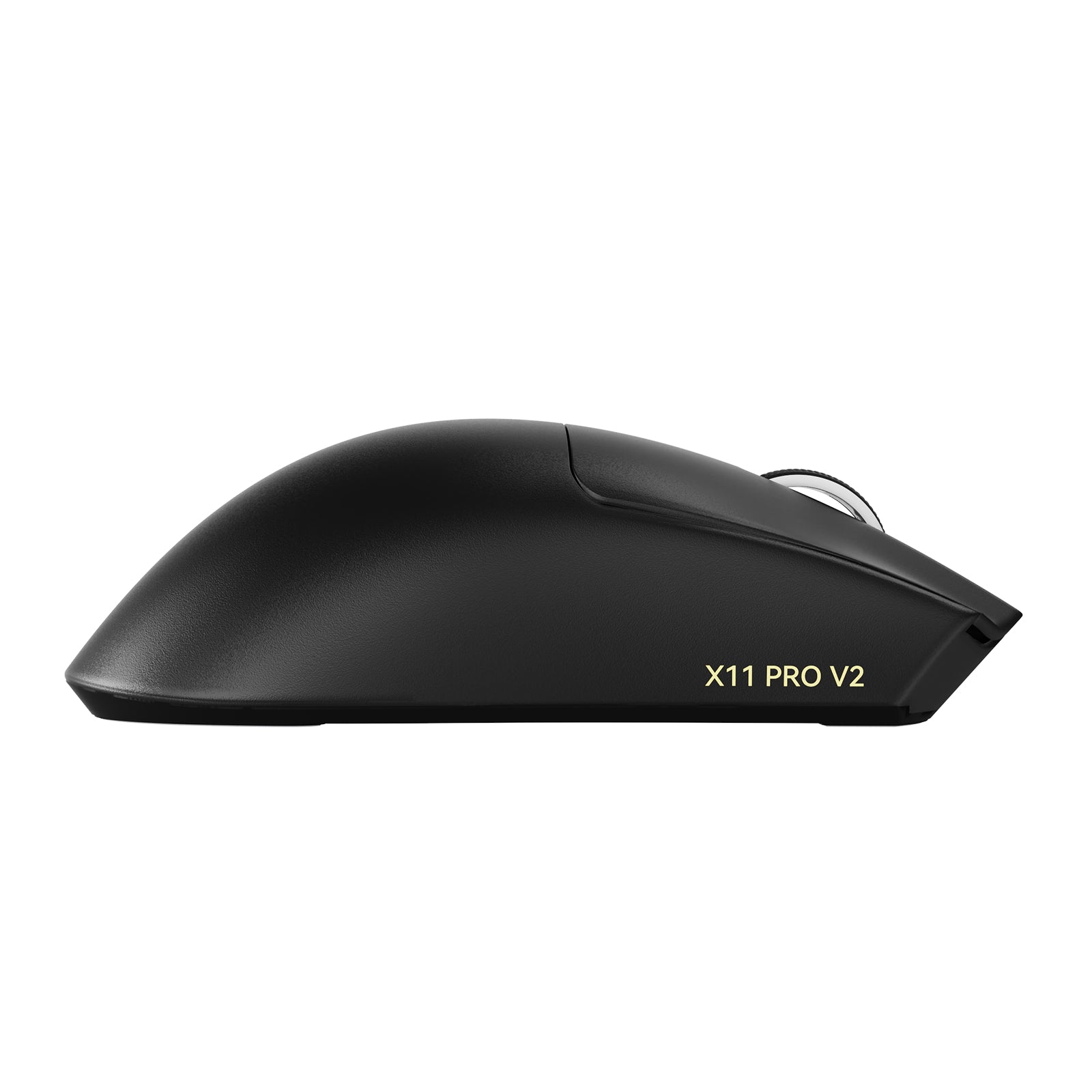 Black ATTACK SHARK X11 PRO V2 ergonomic wireless gaming mouse side view