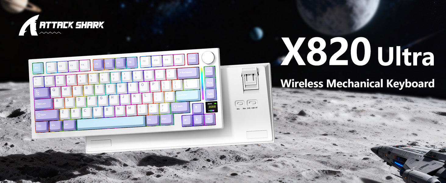 ATTACK SHARK X820Ultra Tastiera Meccanica con Guarnizione a Tre Modalità