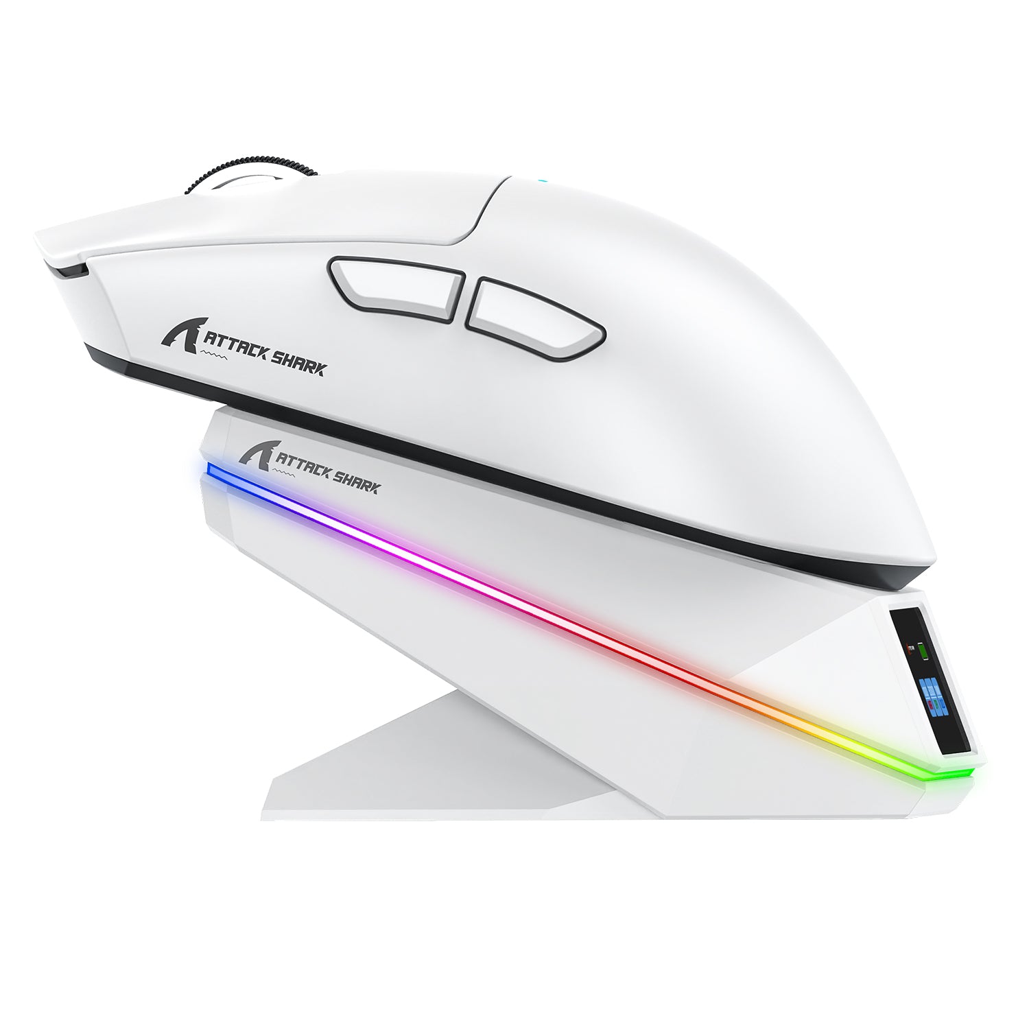 Mouse da gioco wireless ATTACK SHARK X11 PRO V2 con display TFT, dock di ricarica e cavo a spirale C06