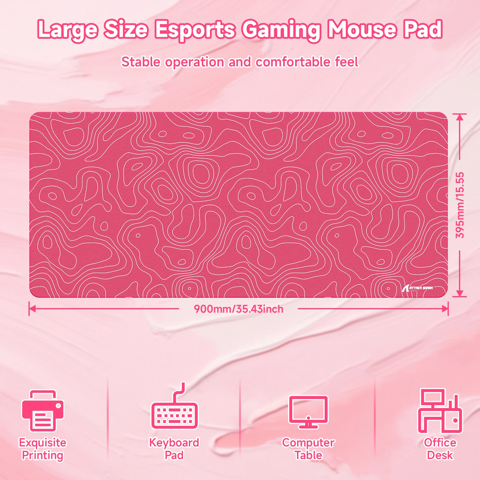 ATTACK SHARK CM02PRO Mousepad da gioco eSport (900x400x4 MM)
