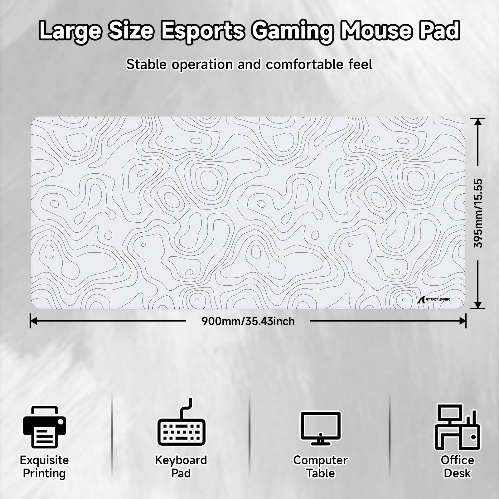 ATTACK SHARK CM02PRO Mousepad da gioco eSport (900x400x4 MM)