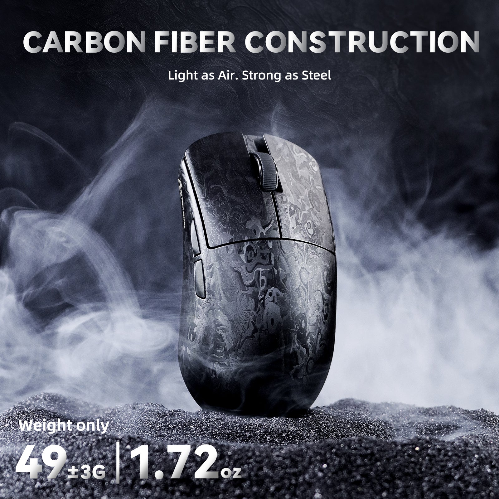 Mouse da gioco ATTACK SHARK R11 ULTRA in fibra di carbonio senza fili 8K PAW3950MAX