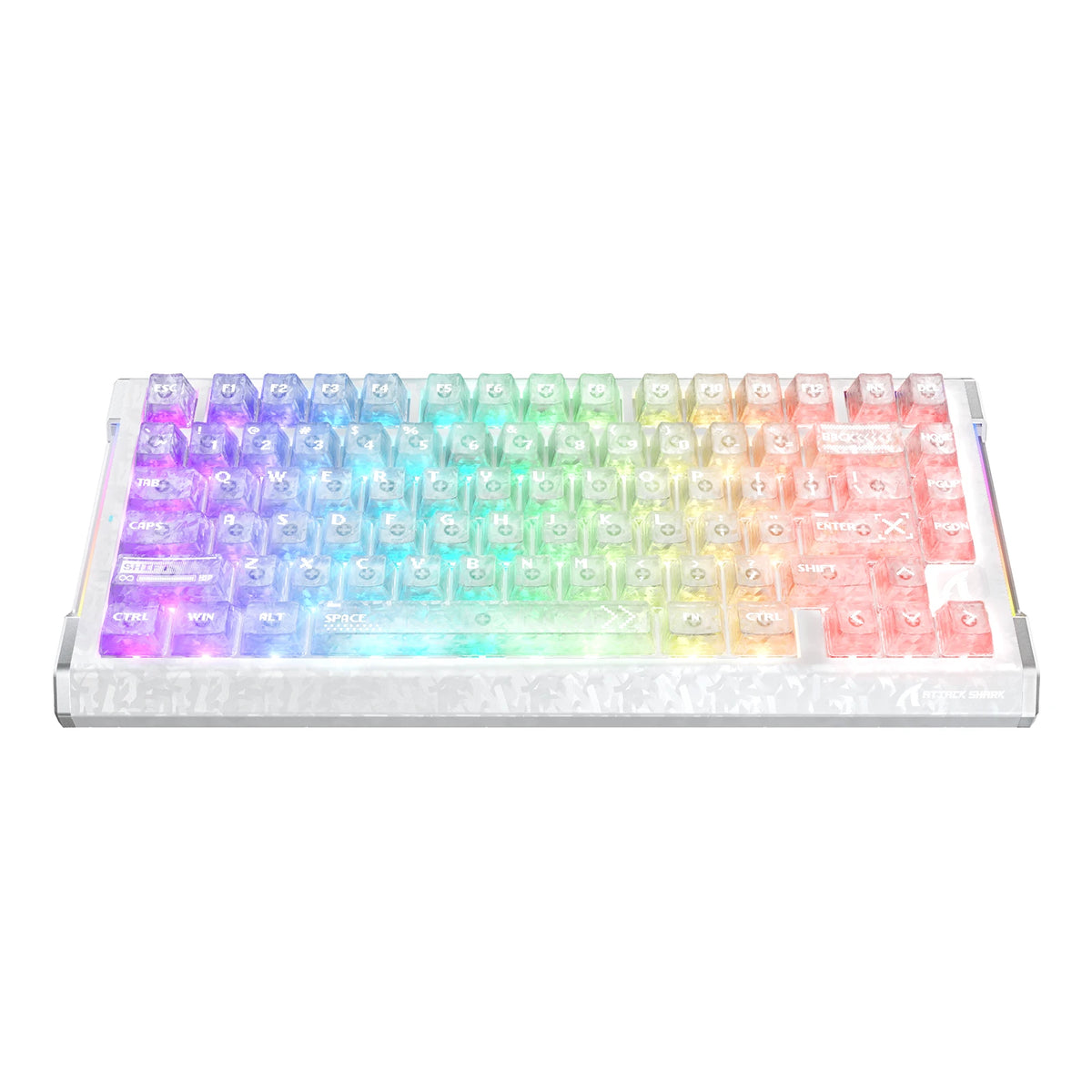 ATTACK SHARK R86 HE Carbon Fiber Wired Rapid Trigger Magnetic Switch Gaming Keyboard con cavo spiralato RGB C01 ULTRA