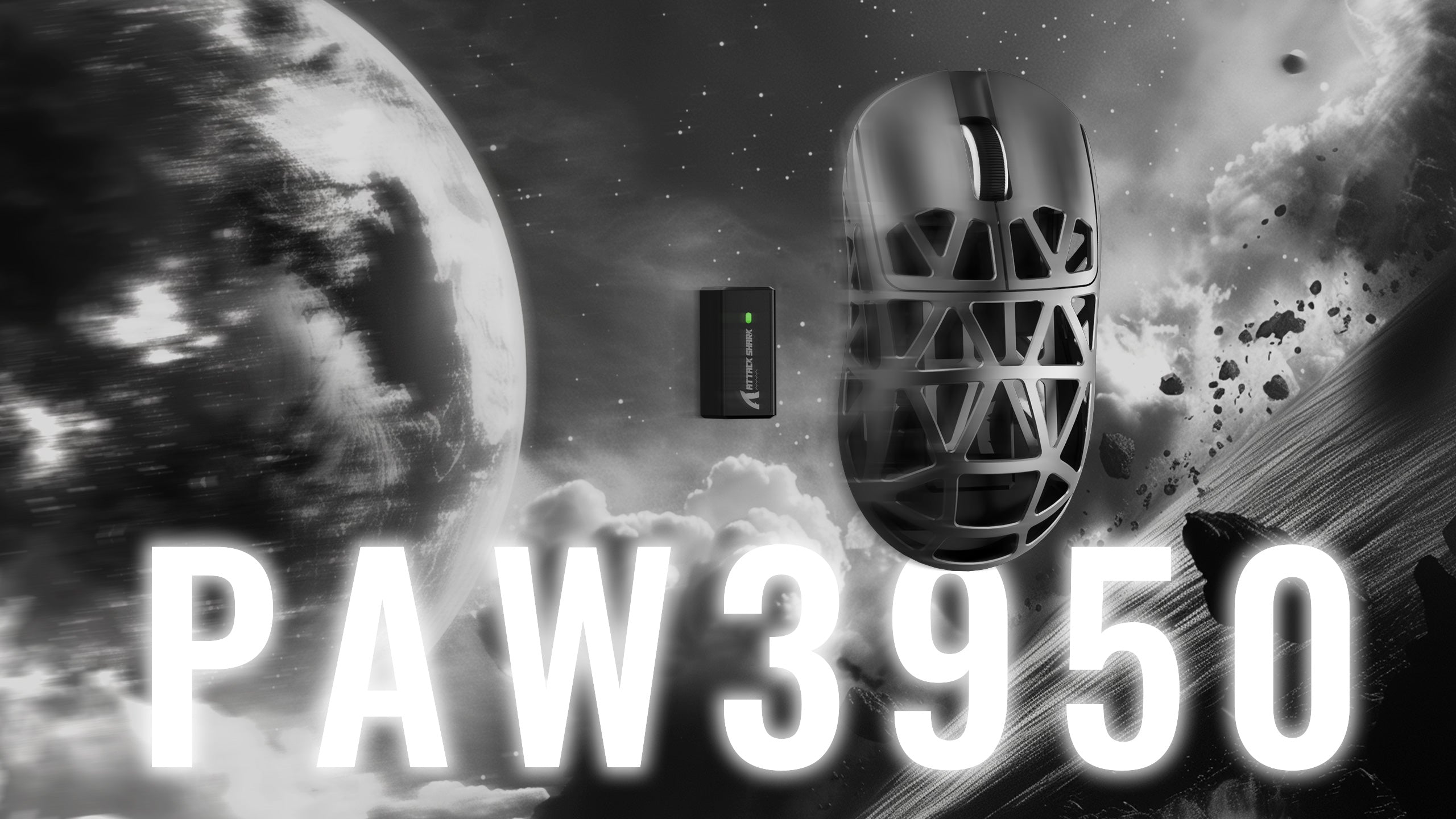 ATTACK SHARK R2 Mouse da Gioco in Lega di Magnesio PAW3950 8K con Cavo Avvolto per Mouse (Dock di Ricarica Non Incluso)