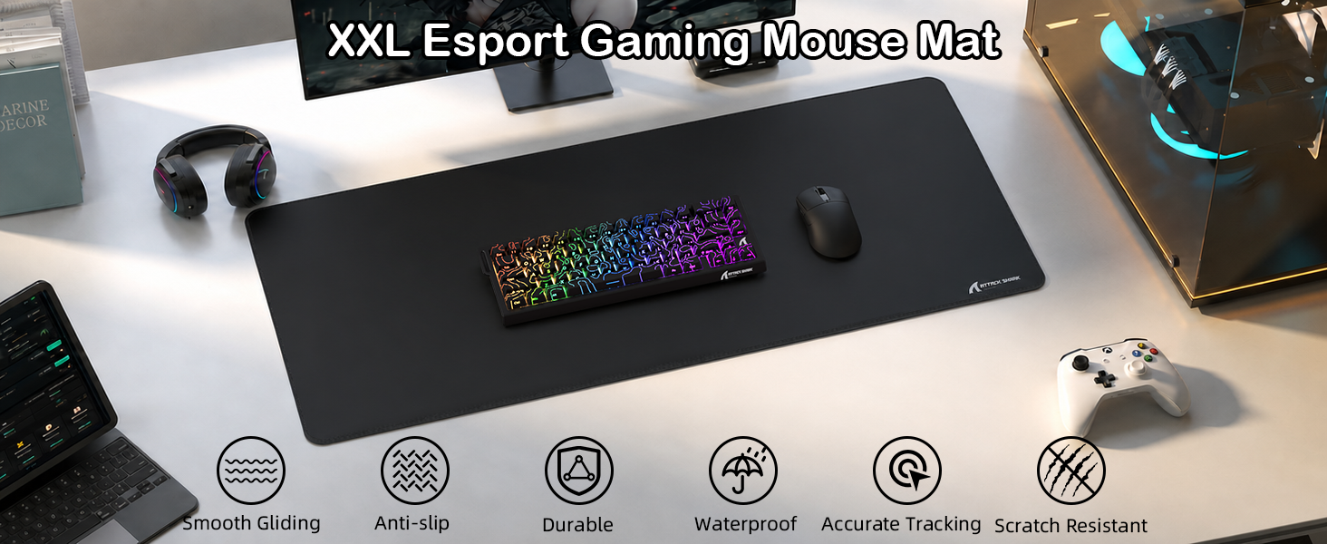 ATTACK SHARK CM02PRO Mousepad da gioco eSport (900x400x4 MM)