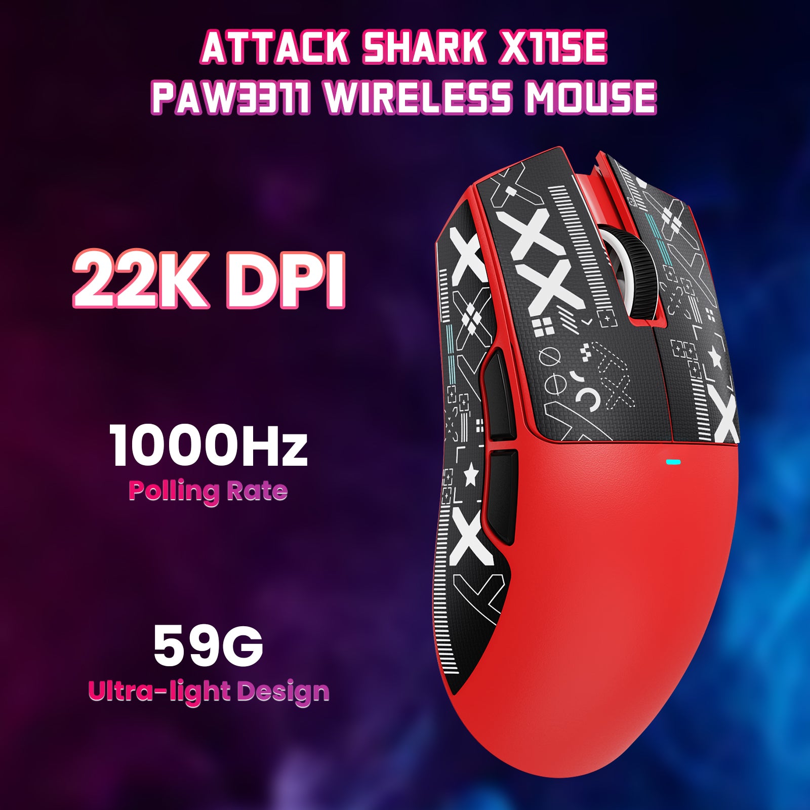 ATTACK SHARK X11SE Mouse da Gaming Wireless