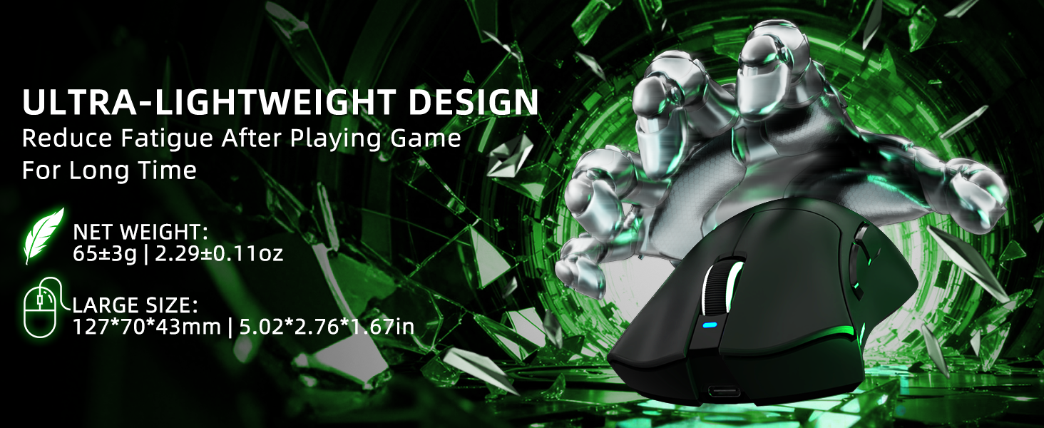 ATTACK SHARK V3 Mouse da Gioco Tri-Mode Ultra-Leggero