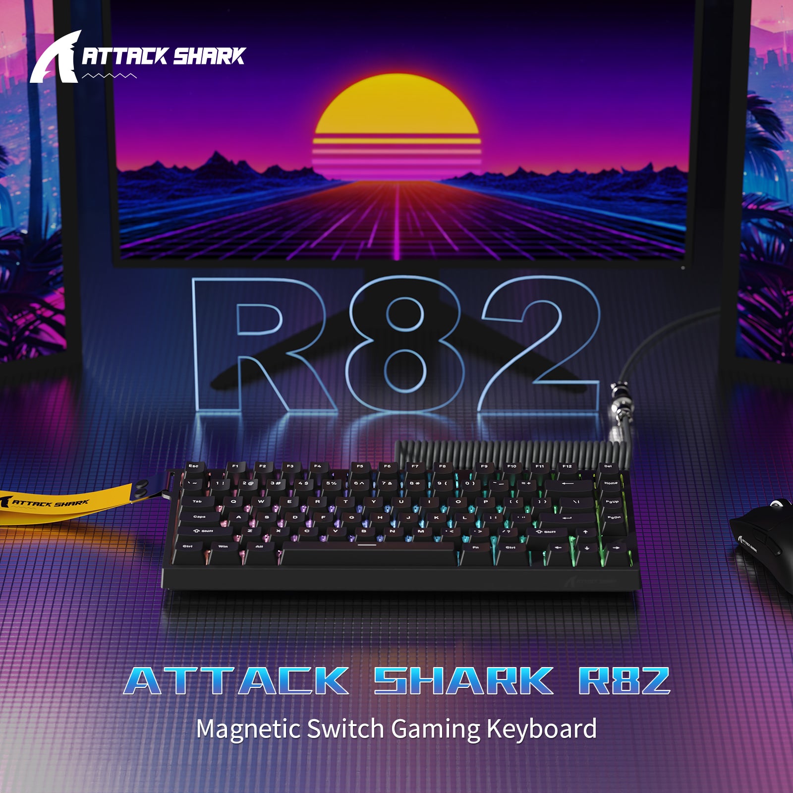 ATTACK SHARK R82 HE Tastiera Gaming Wired 75% con Cavo LED C01ULTRA