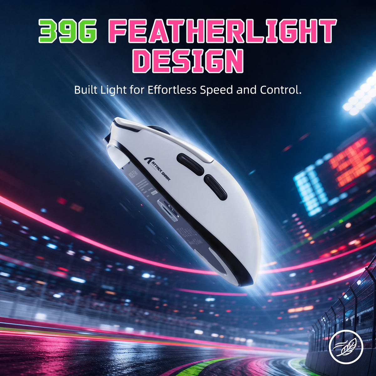 ATTACK SHARK F1 AIR 39g Mouse da gaming wireless con PAW3955MAX e cavo C06 Ultra