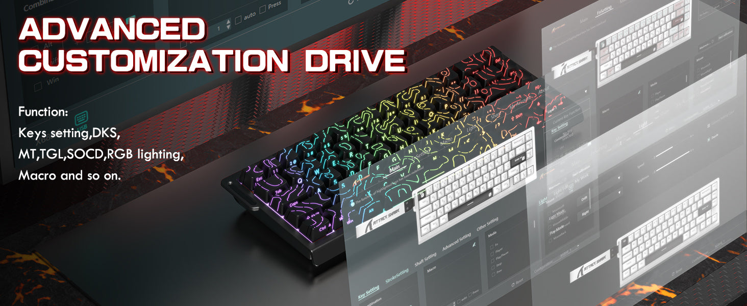ATTACK SHARK X68 HE Tastiera Rapid Trigger con Switch Magnetico e Cavo Avvolto C01PRO