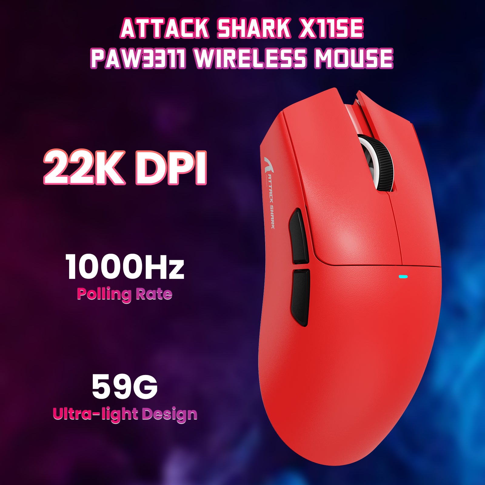 ATTACK SHARK X11SE Mouse da Gaming Wireless