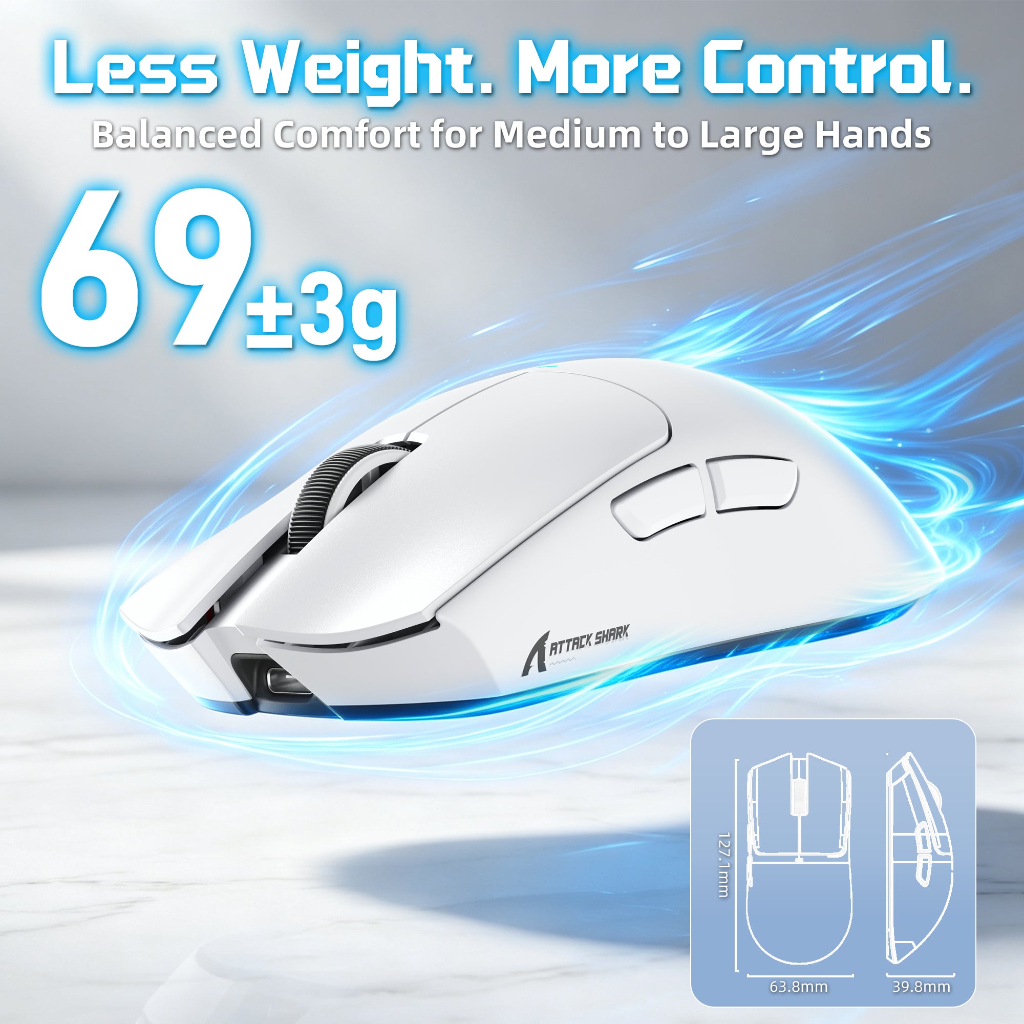 Mouse da gioco wireless ATTACK SHARK X11 PRO V2 con dock di ricarica e display TFT