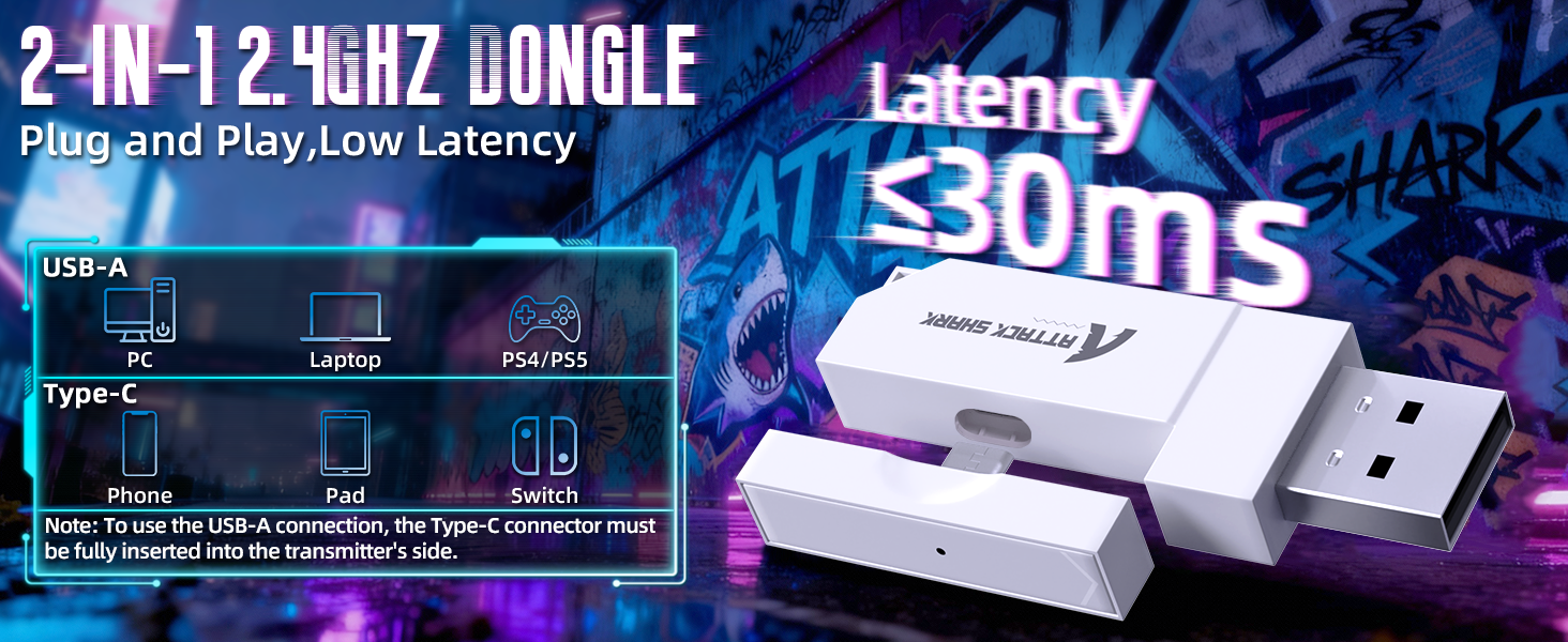 ATTACK SHARK L30PRO Cuffie da Gioco Wireless