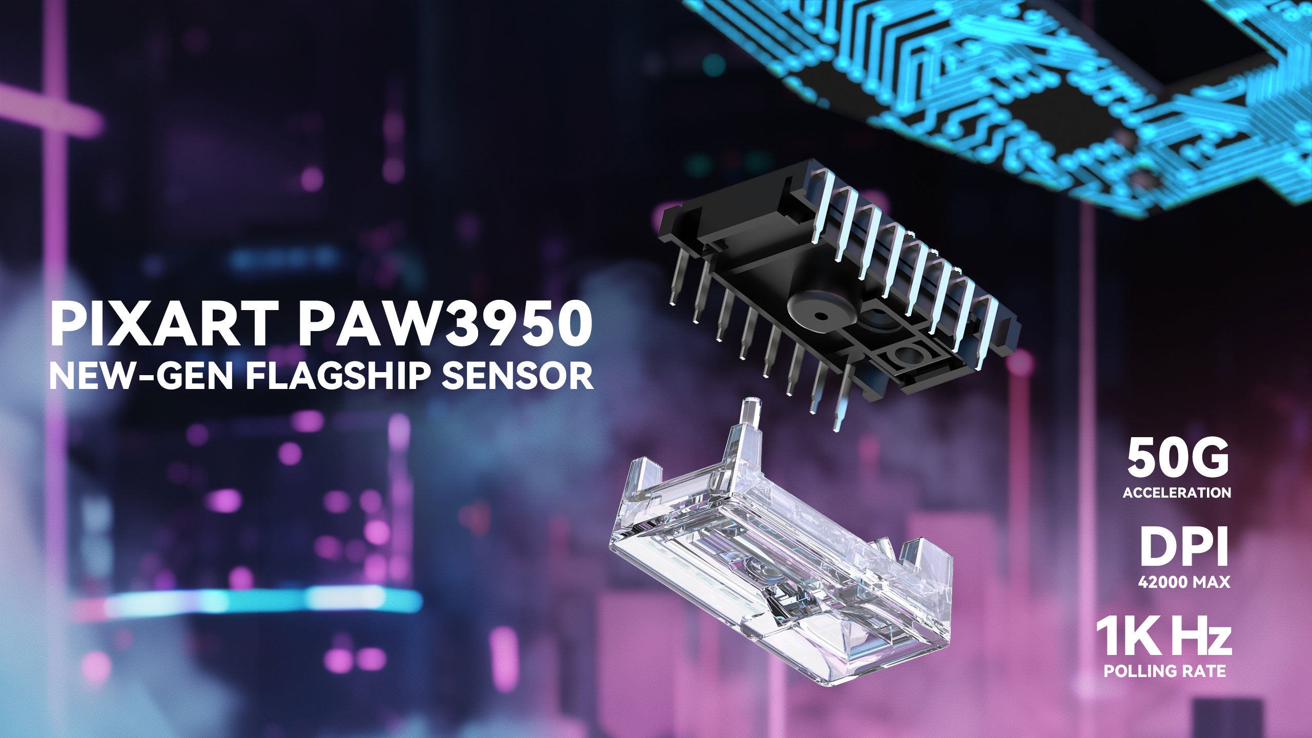 ATTACK SHARK X3MAX PAW3950 Mouse Gaming Wireless con Cavo a Spirale C06