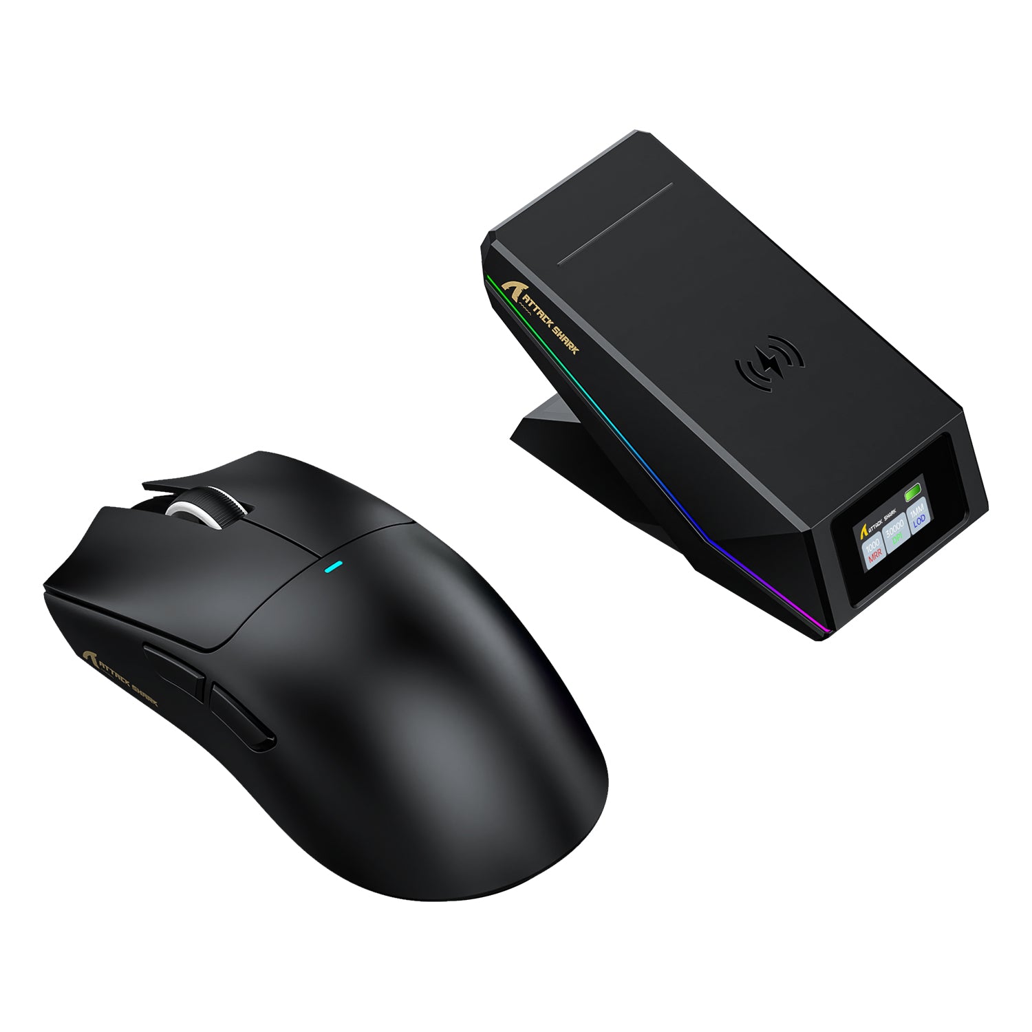 Mouse da gioco wireless ATTACK SHARK X11 PRO V2 con display TFT, dock di ricarica e cavo a spirale C06