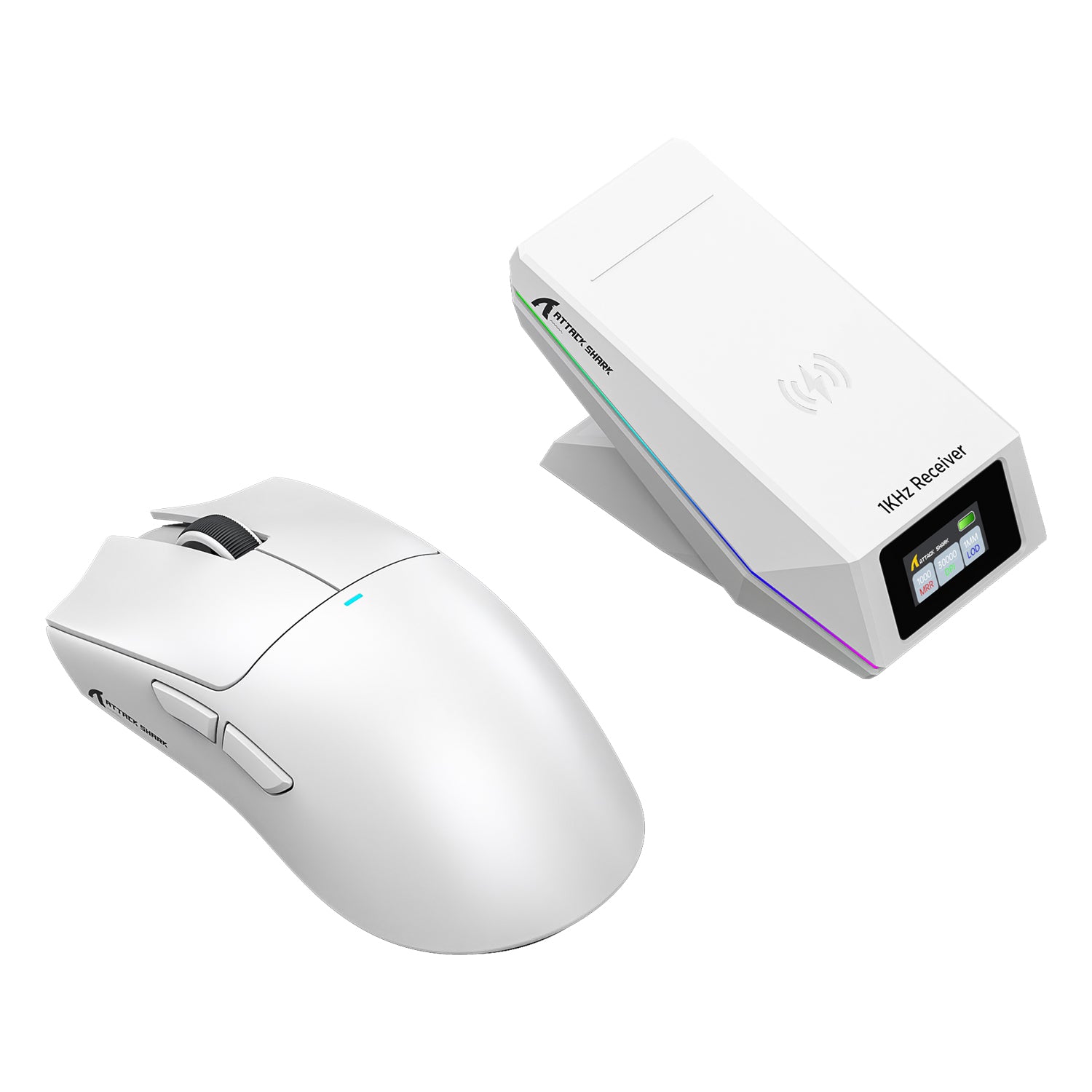 Mouse da gioco wireless ATTACK SHARK X11 PRO V2 con display TFT, dock di ricarica e cavo a spirale C06